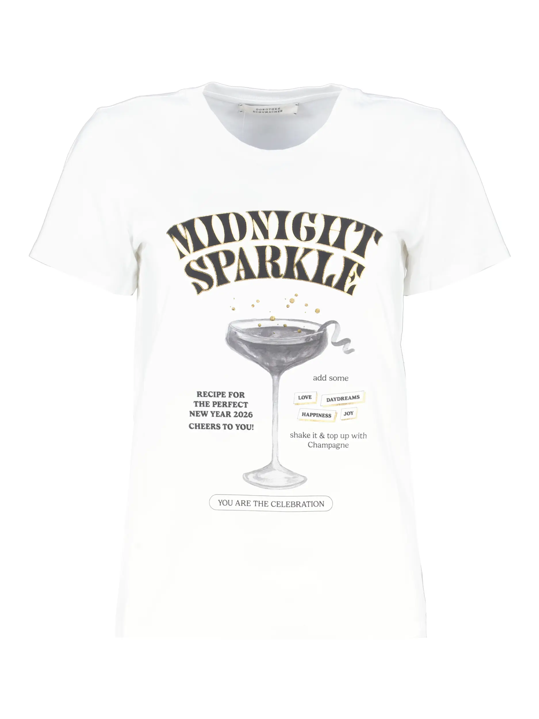 T-Shirt 'Midnight Sparkle' mit Print - Artikel Vorderseite - Farbe: Weiß