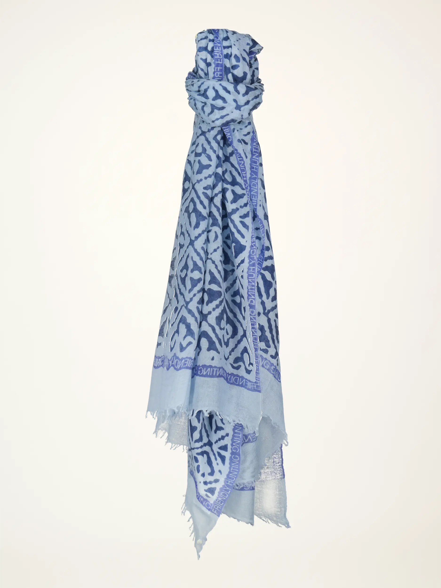 Gemusterter Schal 'Eyes of Marrakesh' aus Kaschmir - Artikelansicht - Farbe: Blau