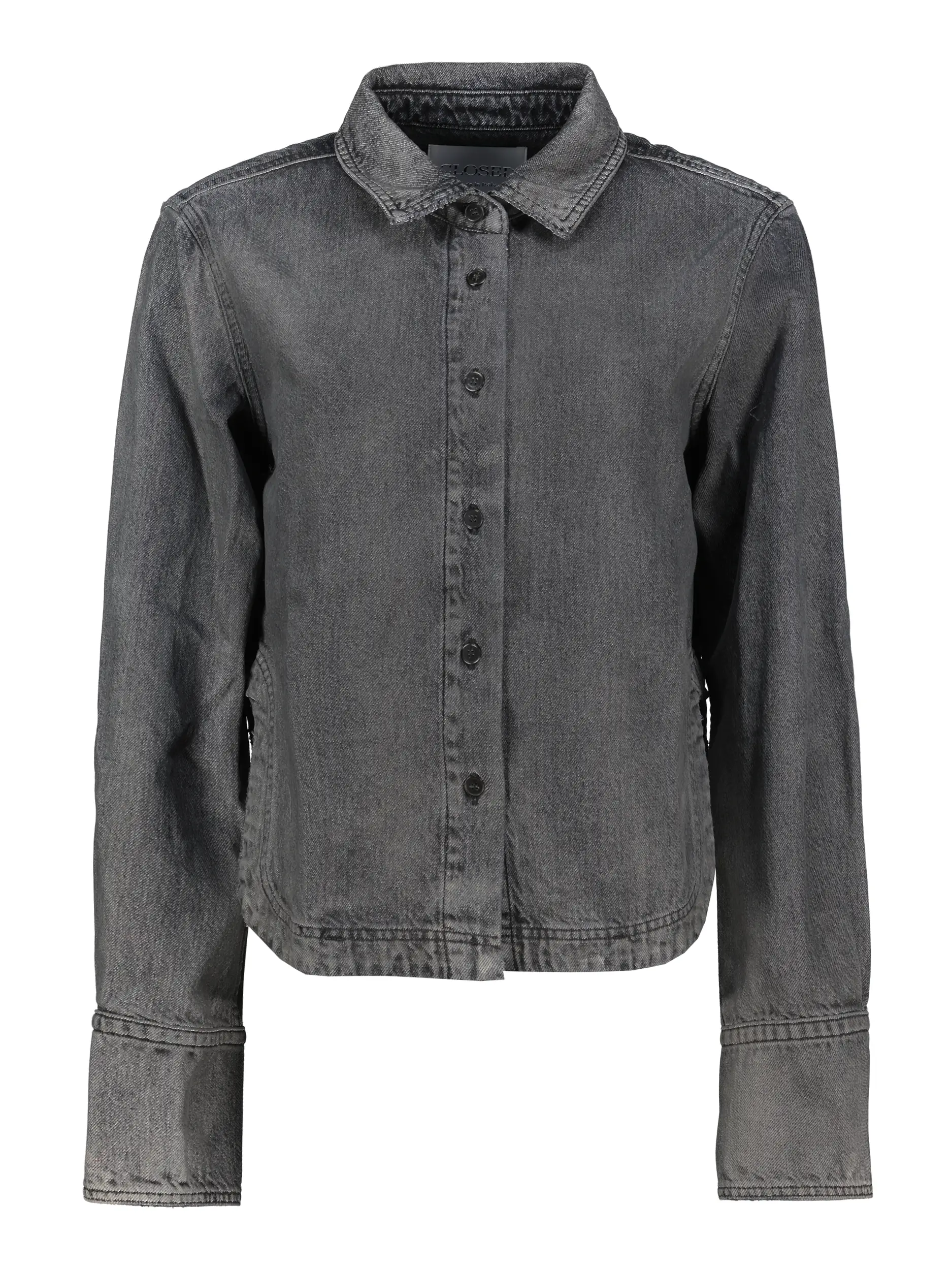 Jeansbluse langarm - Artikel Vorderseite - Farbe: Grau