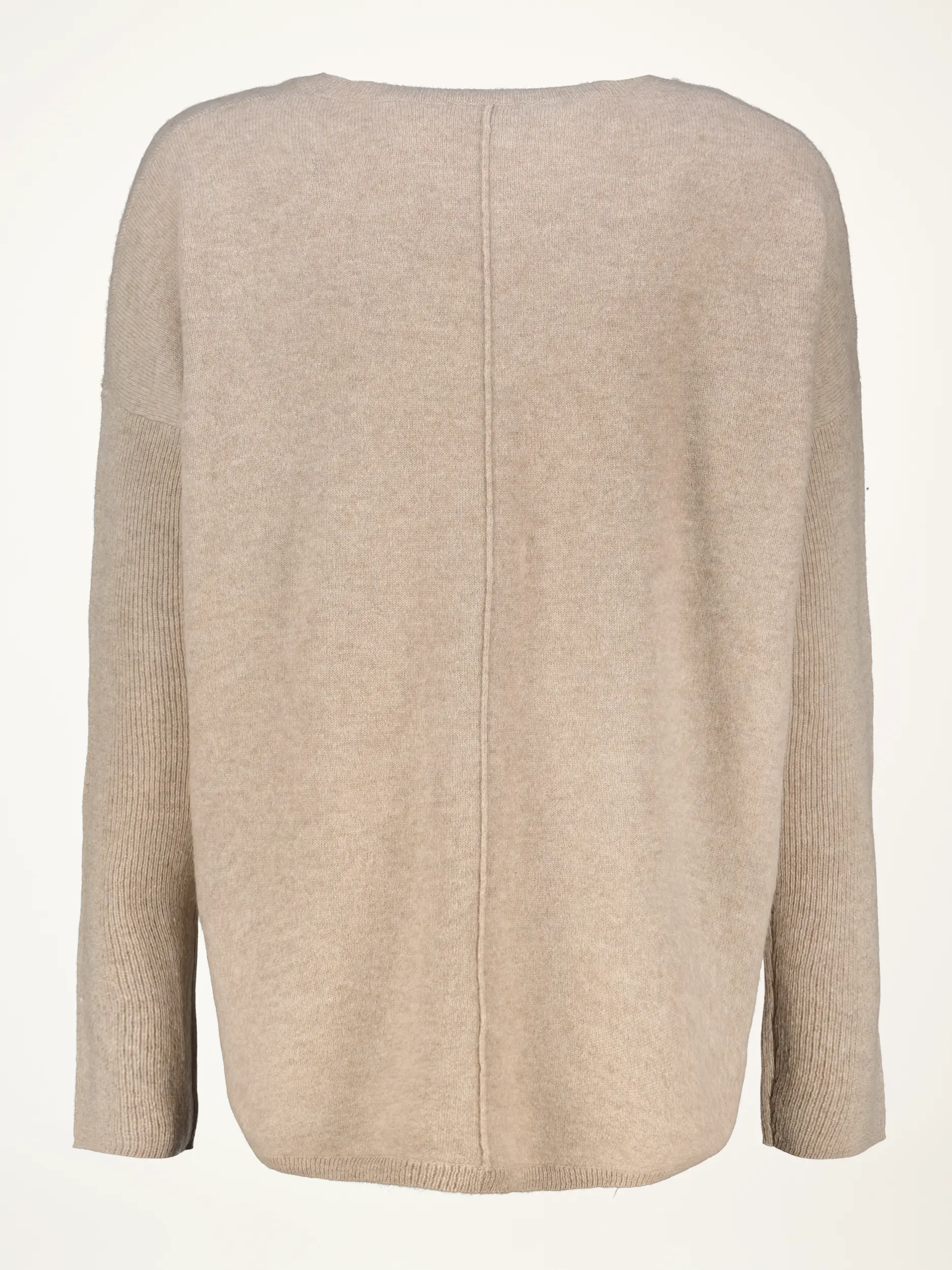 Pullover aus Kaschmir langarm - Artikel Rückseite - Farbe: Beige
