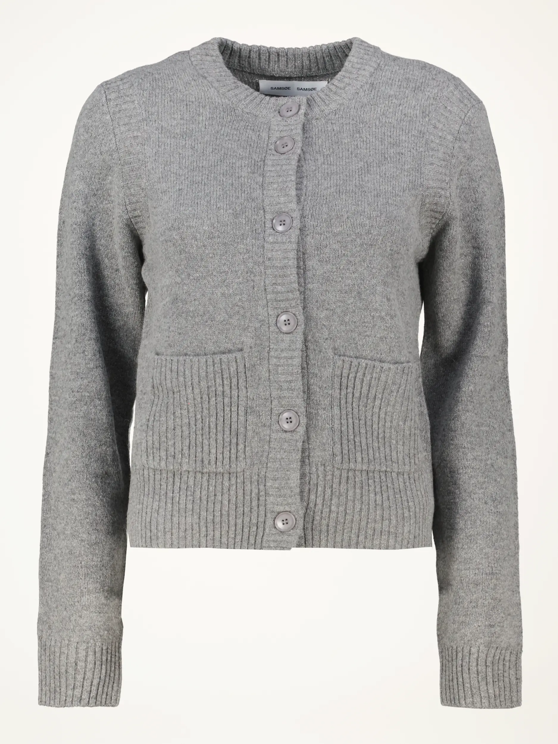 Strickjacke 'Saelifshort' aus Wolle - Artikelansicht - Farbe: Grau Strickjacke 'Saelifshort' aus Wolle - Artikelansicht - Farbe: Grau