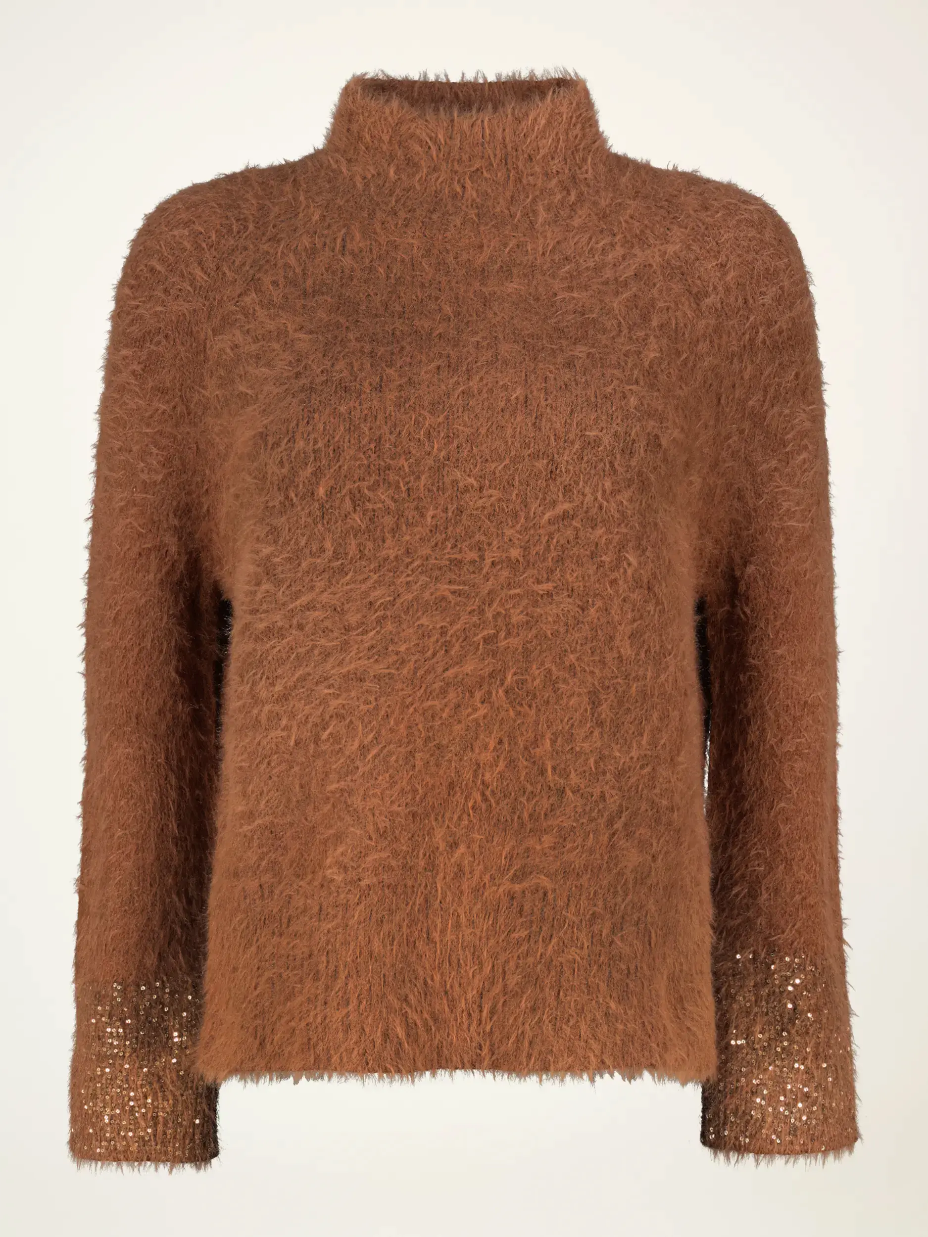 Pullover aus Wolle langarm - Artikelansicht - Farbe: Braun