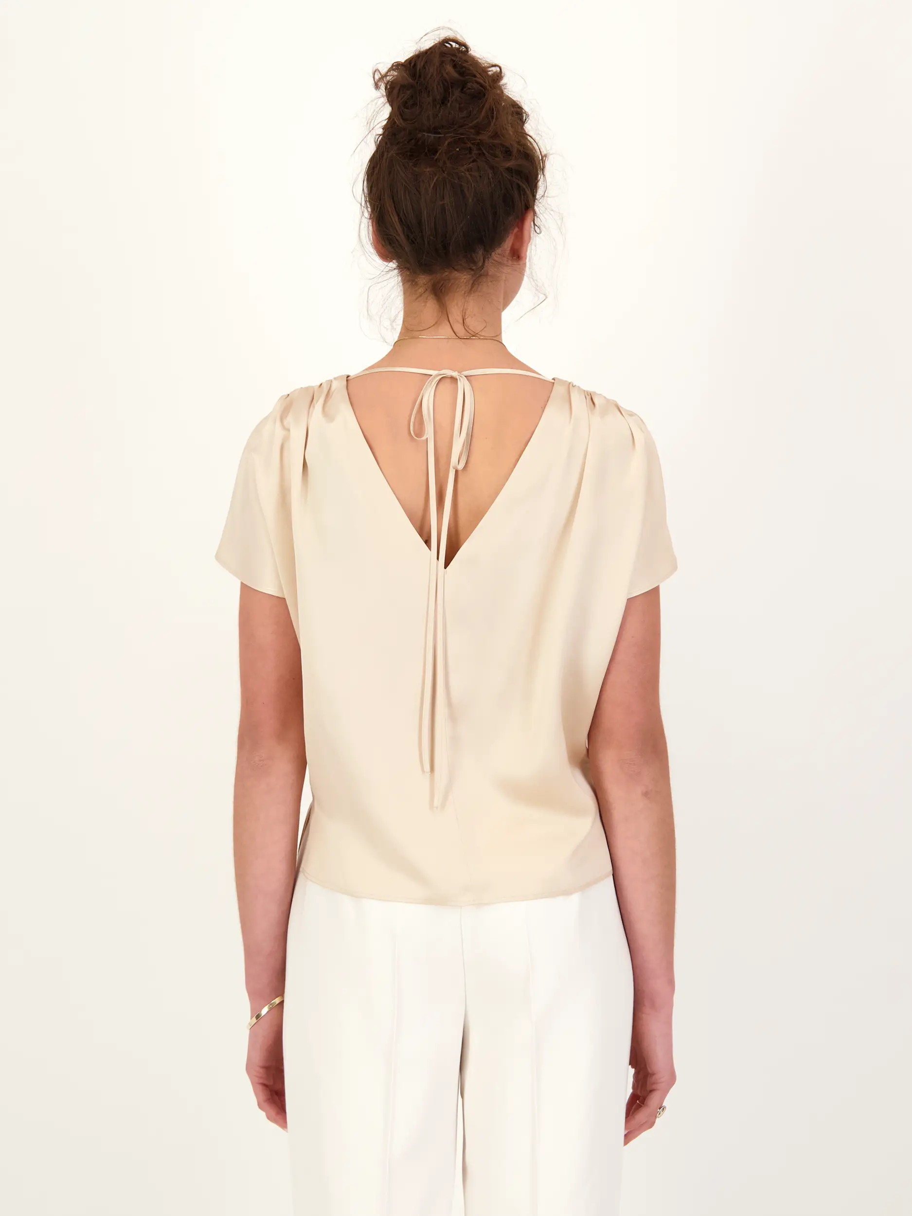 Seidenbluse kurzarm - Artikelansicht - Farbe: Braun