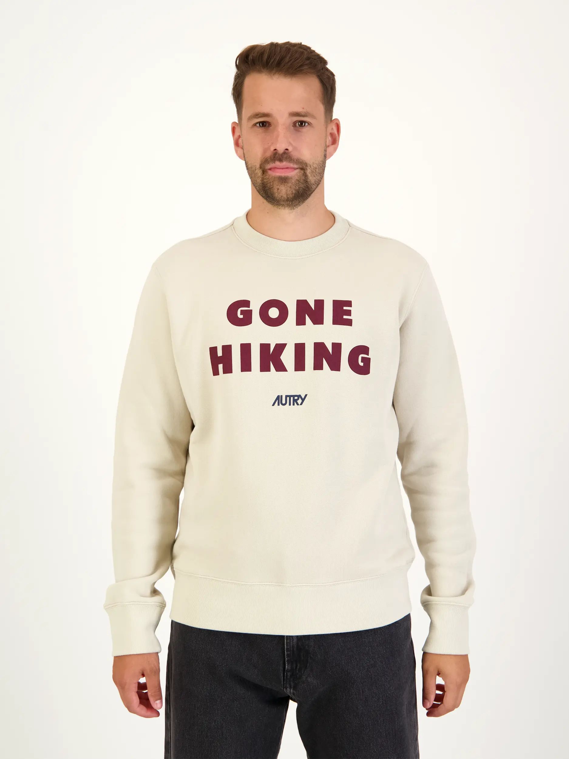 Sweatshirt - Artikel Vorderseite getragen von einem Modell - Farbe: Braun