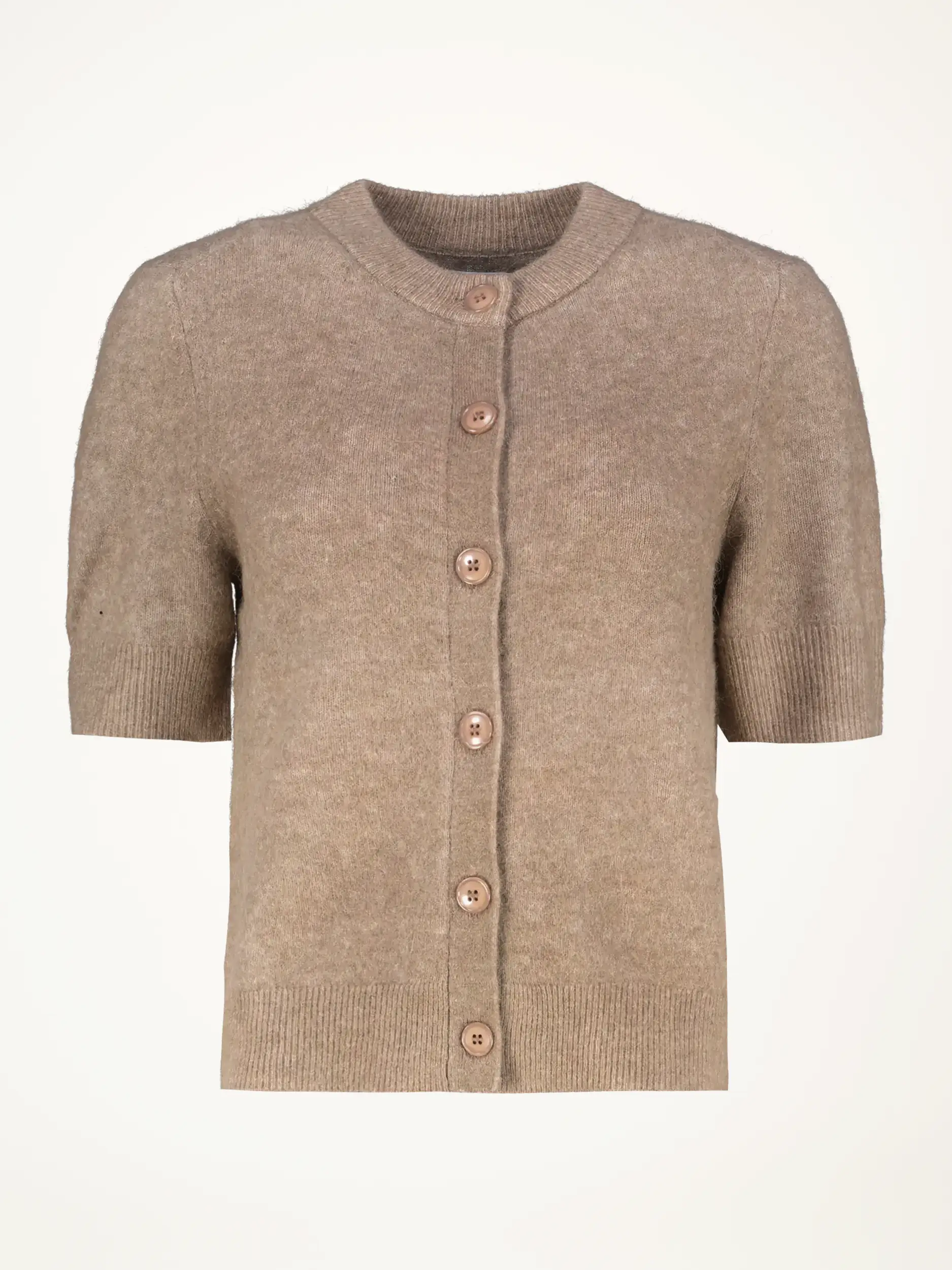 Strickjacke 'Sanoura' aus Wolle kurzarm - Artikelansicht - Farbe: Braun