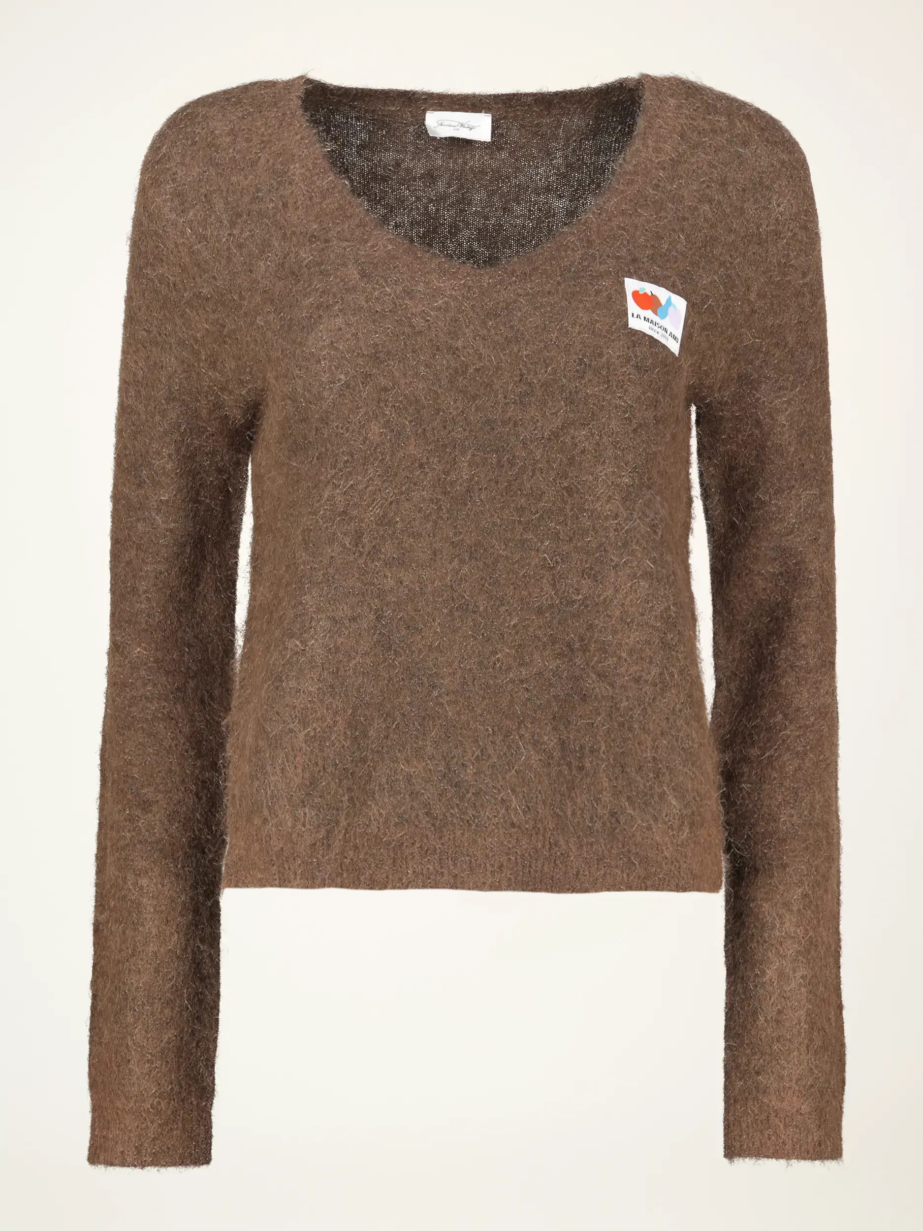 Pullover aus Alpaka-Mix langarm - Artikelansicht - Farbe: Braun