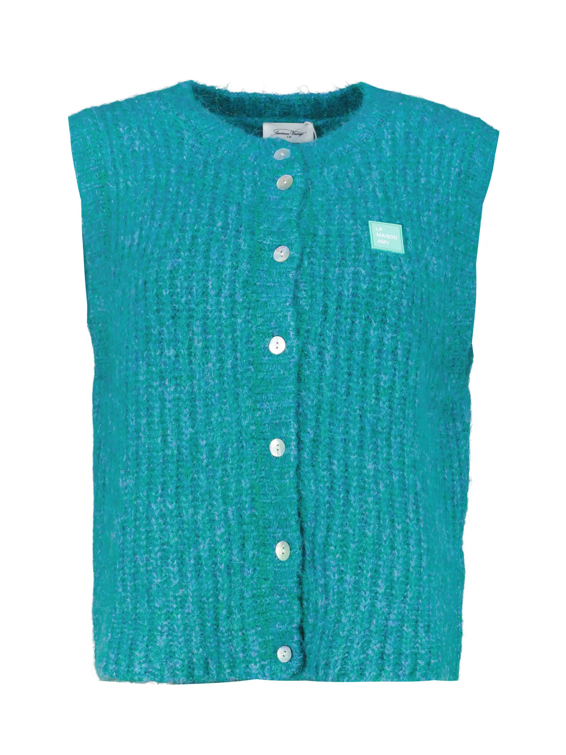 Gemusterte Weste 'East' aus Woll-Mix - Artikel Vorderseite - Farbe: Grün