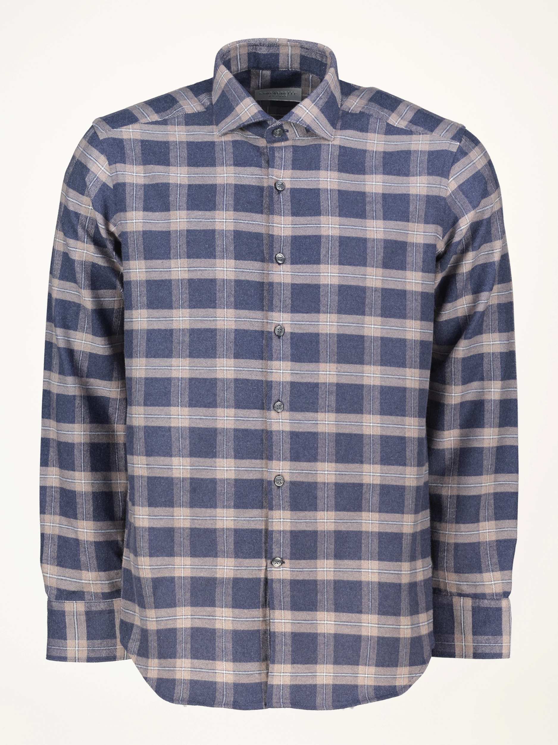 Flanellhemd mit Haifischkragen langarm - Artikelansicht - Farbe: Blau Flanellhemd mit Haifischkragen langarm - Artikelansicht - Farbe: Blau