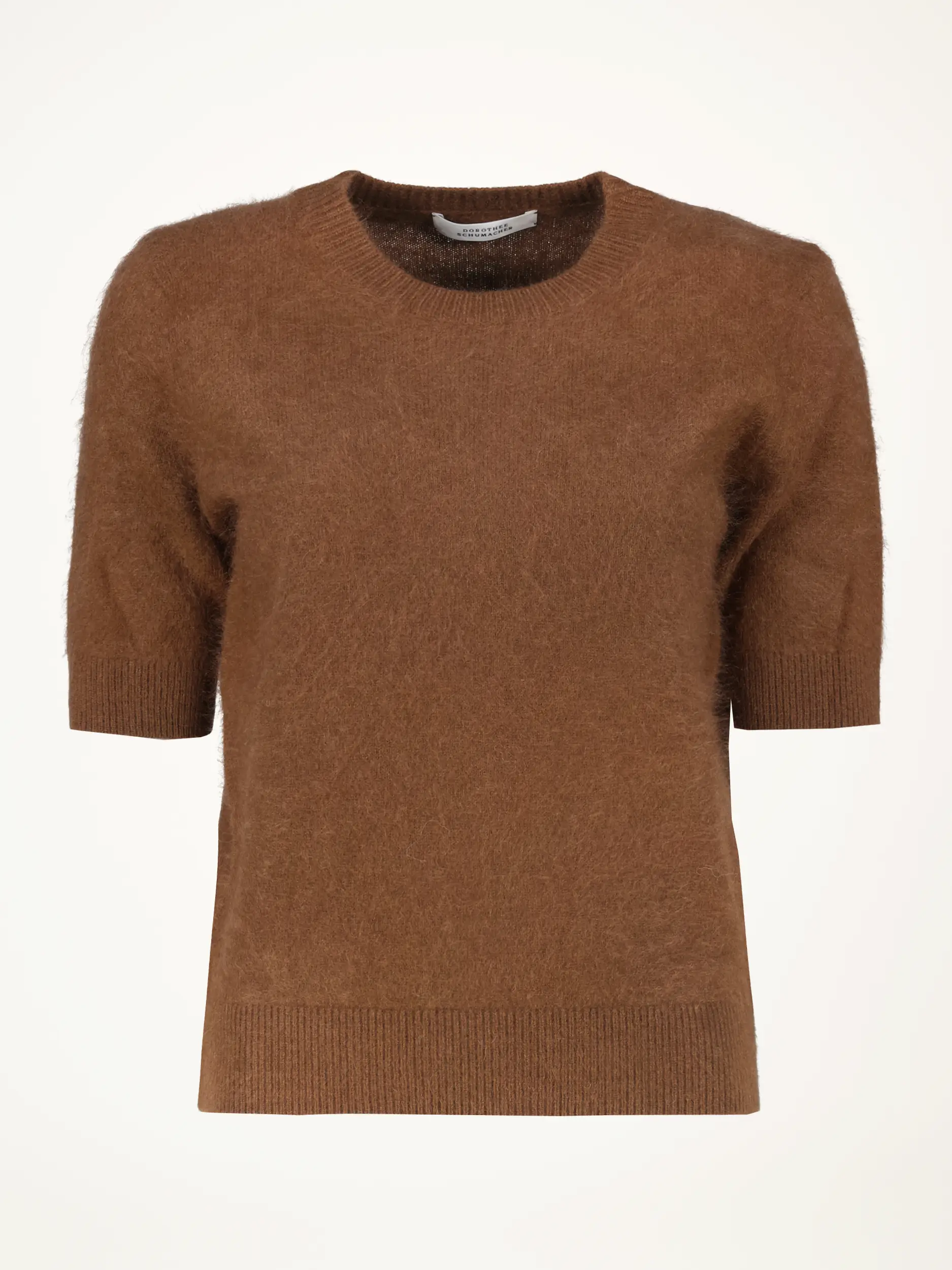 Pullover 'Fluffy Statements' aus Wolle kurzarm - Artikelansicht - Farbe: Braun