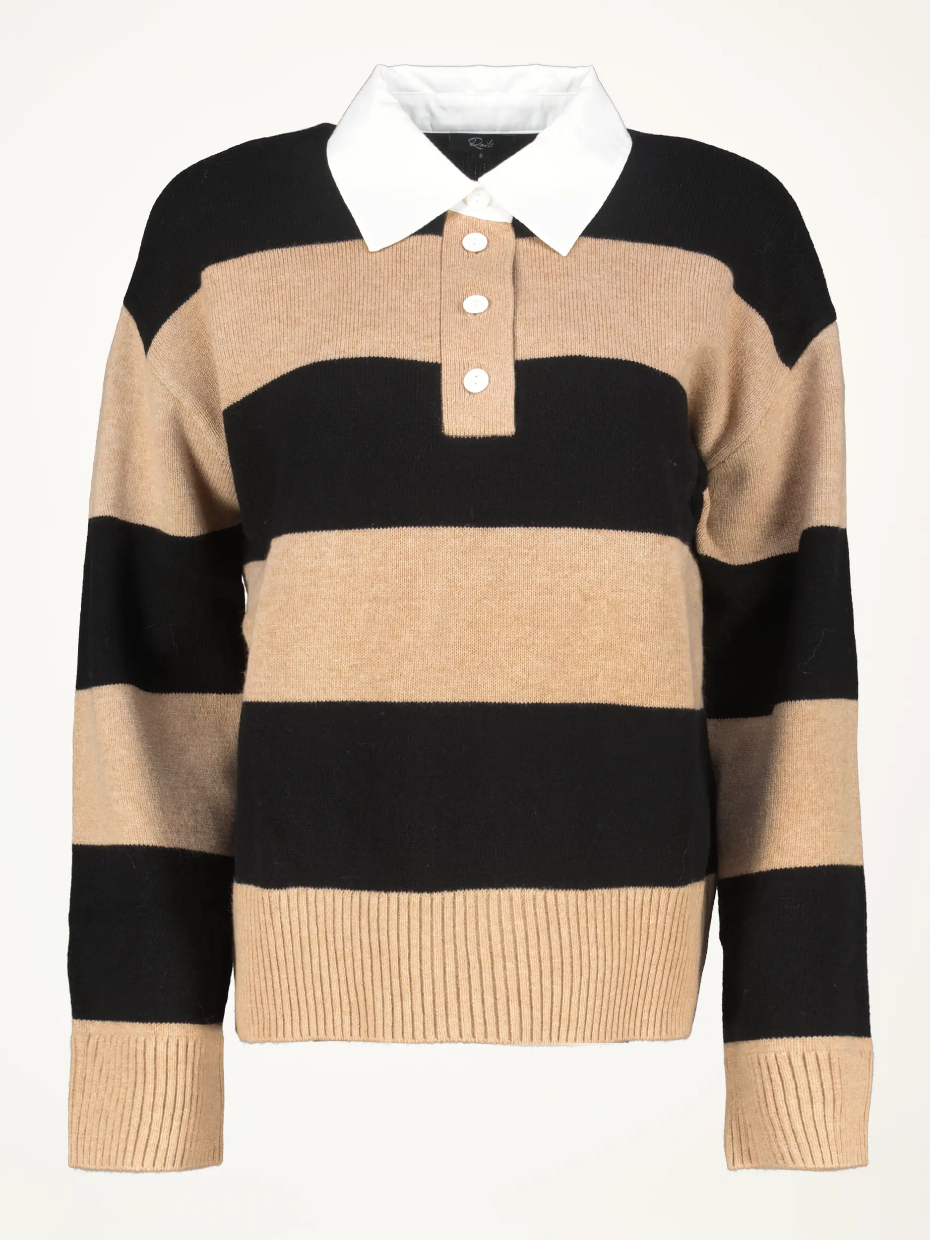 Gestreifter Pullover 'Paxton' aus Woll-Mix - Artikelansicht - Farbe: Schwarz Gestreifter Pullover 'Paxton' aus Woll-Mix - Artikelansicht - Farbe: Schwarz