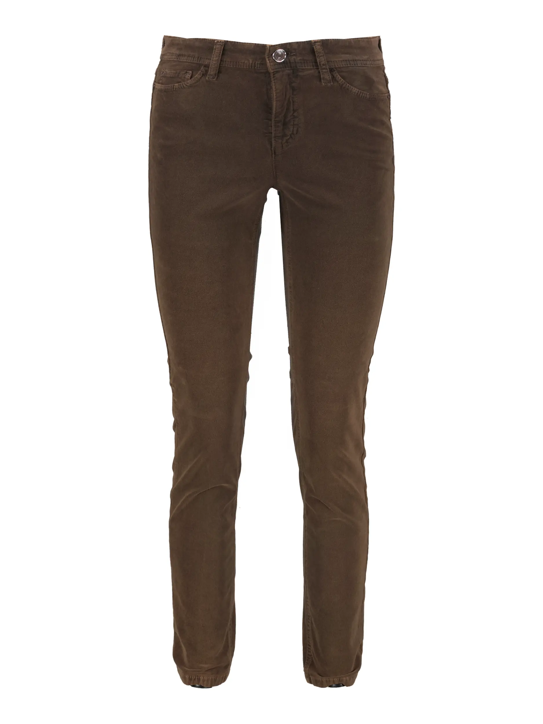 Samthose 'Piper cropped' - Artikel Vorderseite - Farbe: Braun
