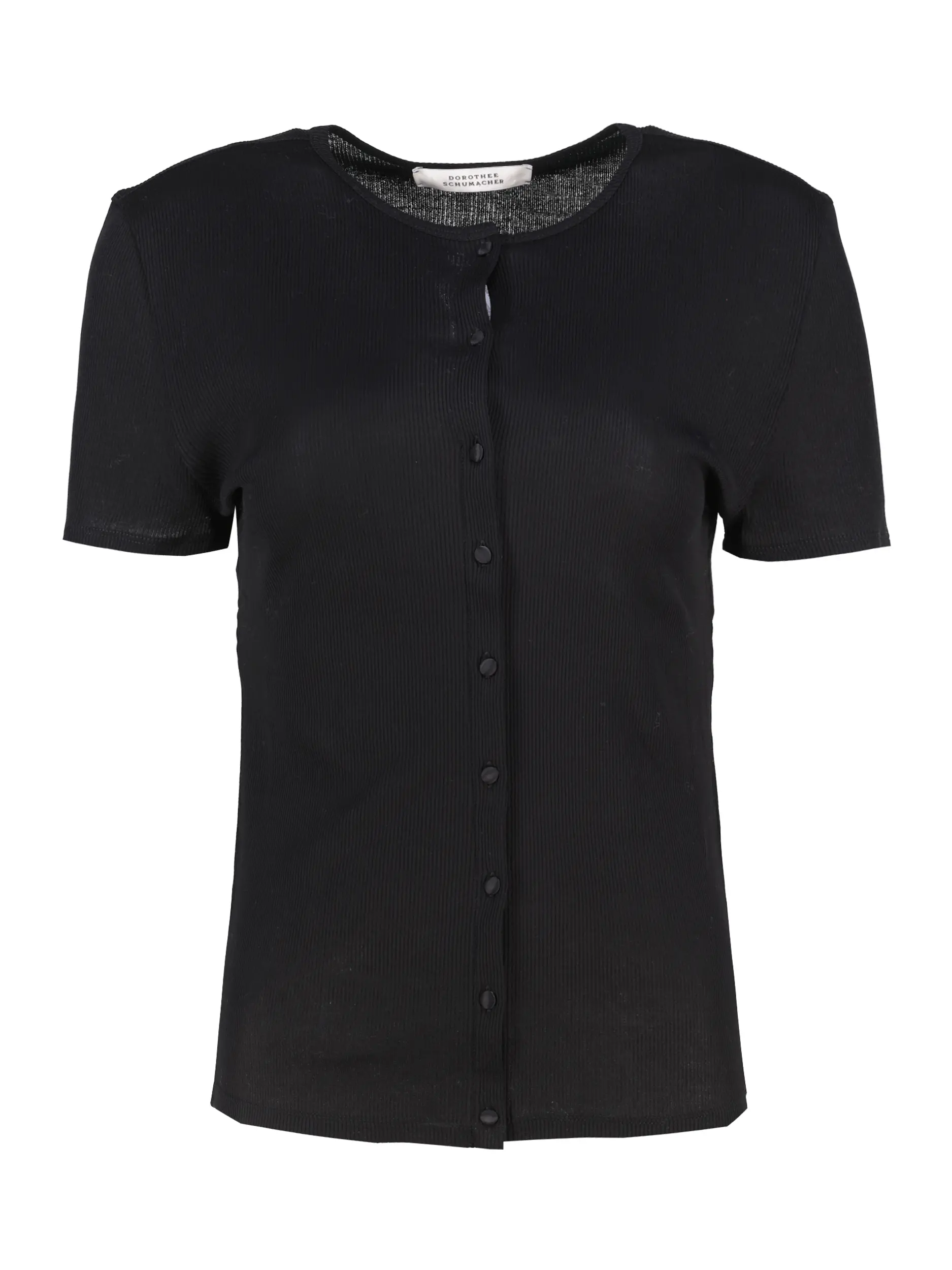 Rippstrickshirt 'Pure Sleekness' - Artikel Vorderseite - Farbe: Schwarz