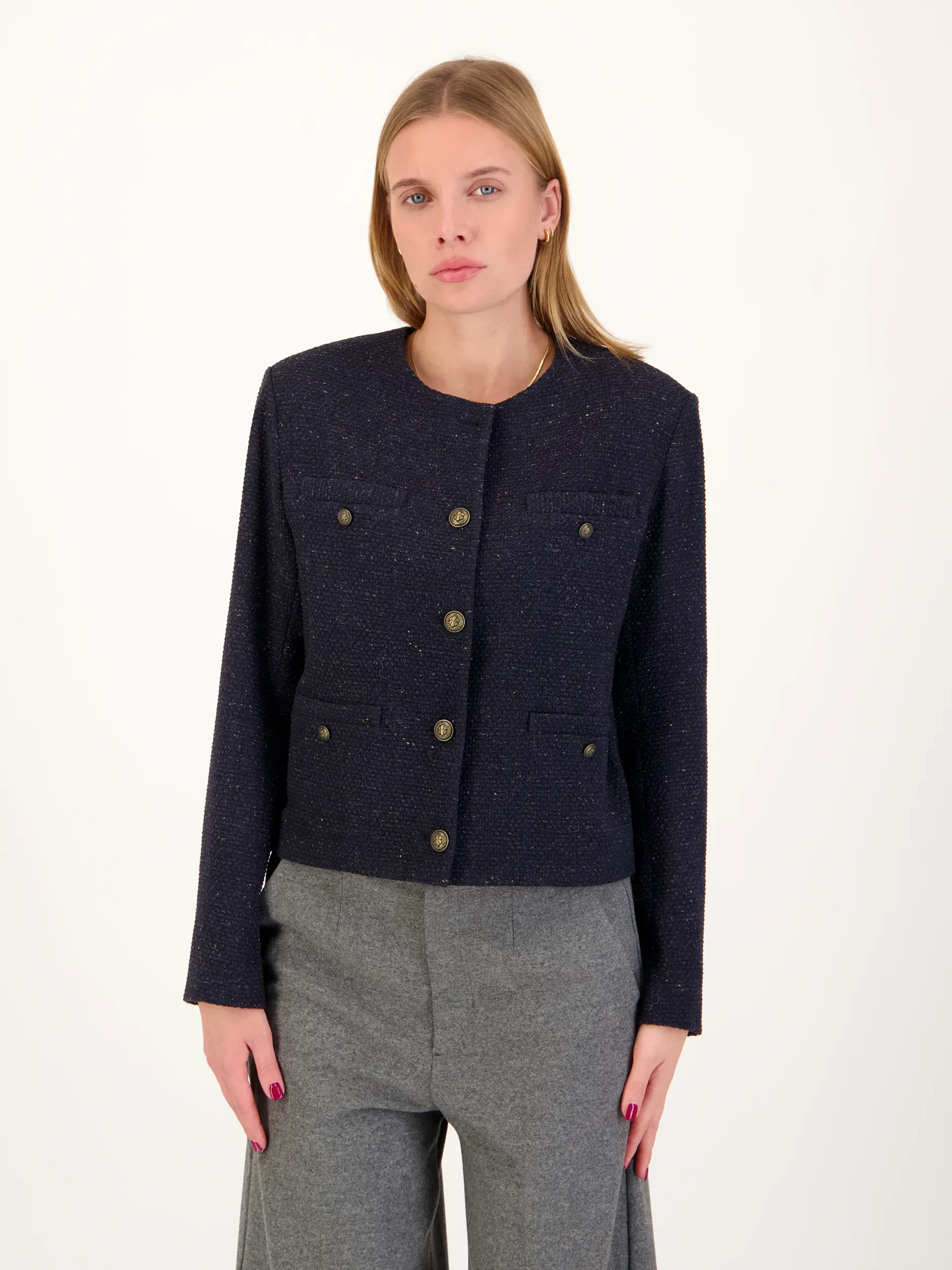 Blazer  - Artikel Vorderseite getragen von einem Modell - Farbe: Blau