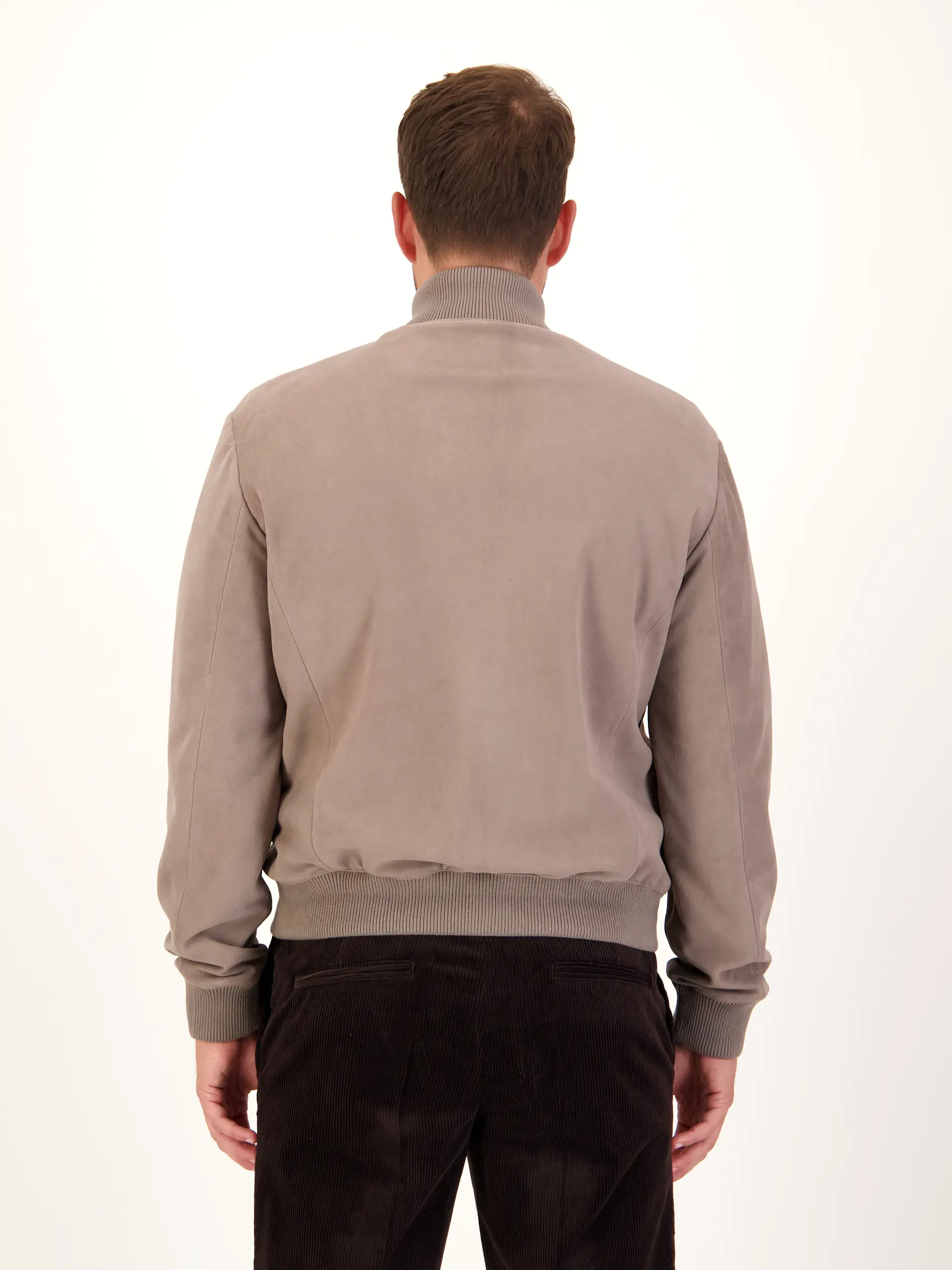 Lederjacke 'Lennox' - Artikel Rückseite getragen von einem Modell - Farbe: Braun