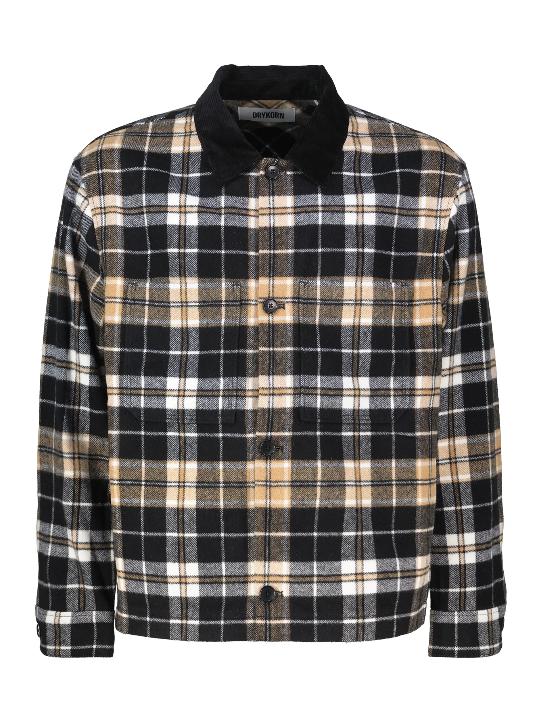 Kariertes Overshirt 'Diard' - Artikel Vorderseite - Farbe: Schwarz