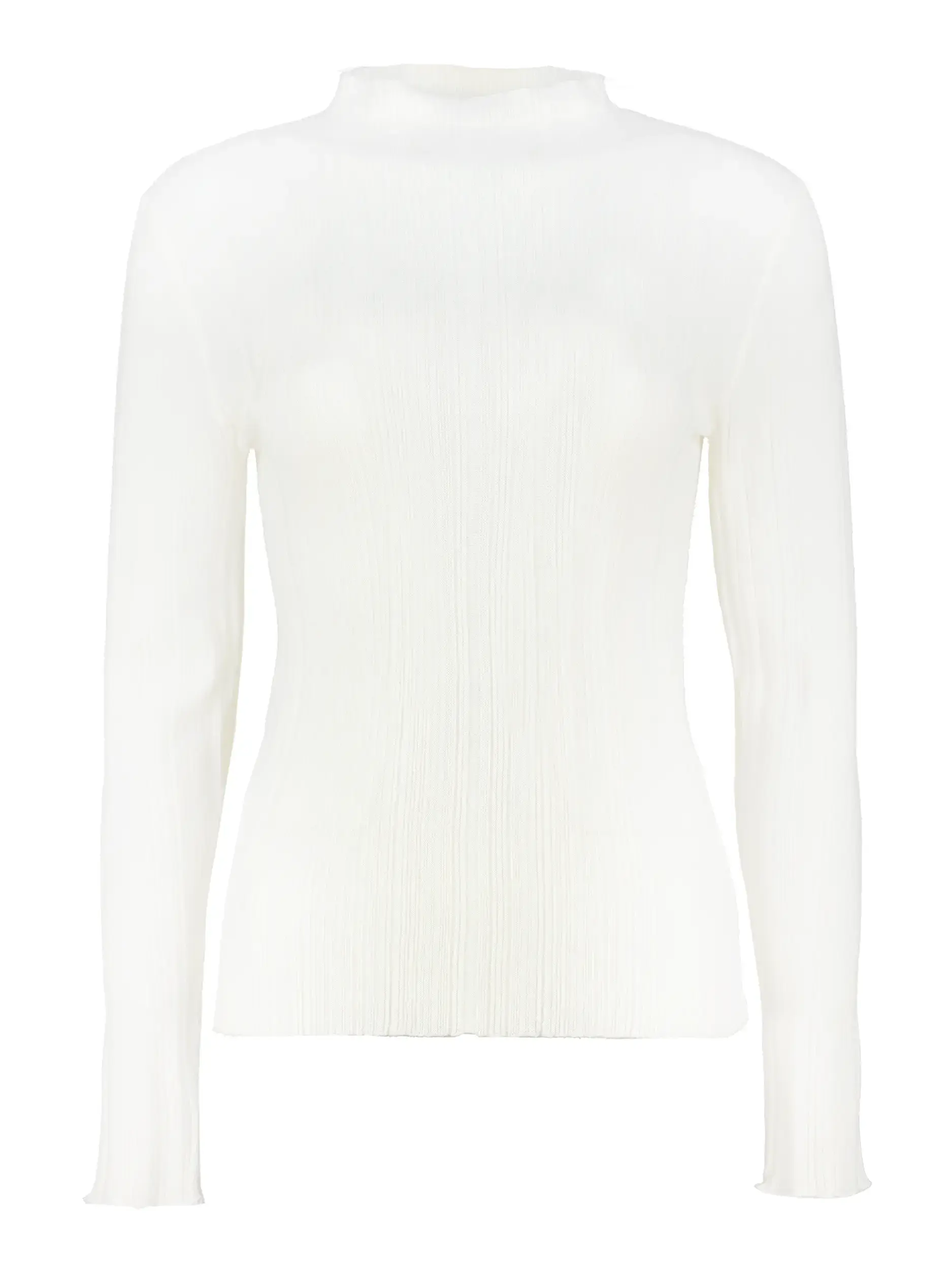 Rippstrickshirt 'Sajose' aus Wolle - Artikel Vorderseite - Farbe: Creme