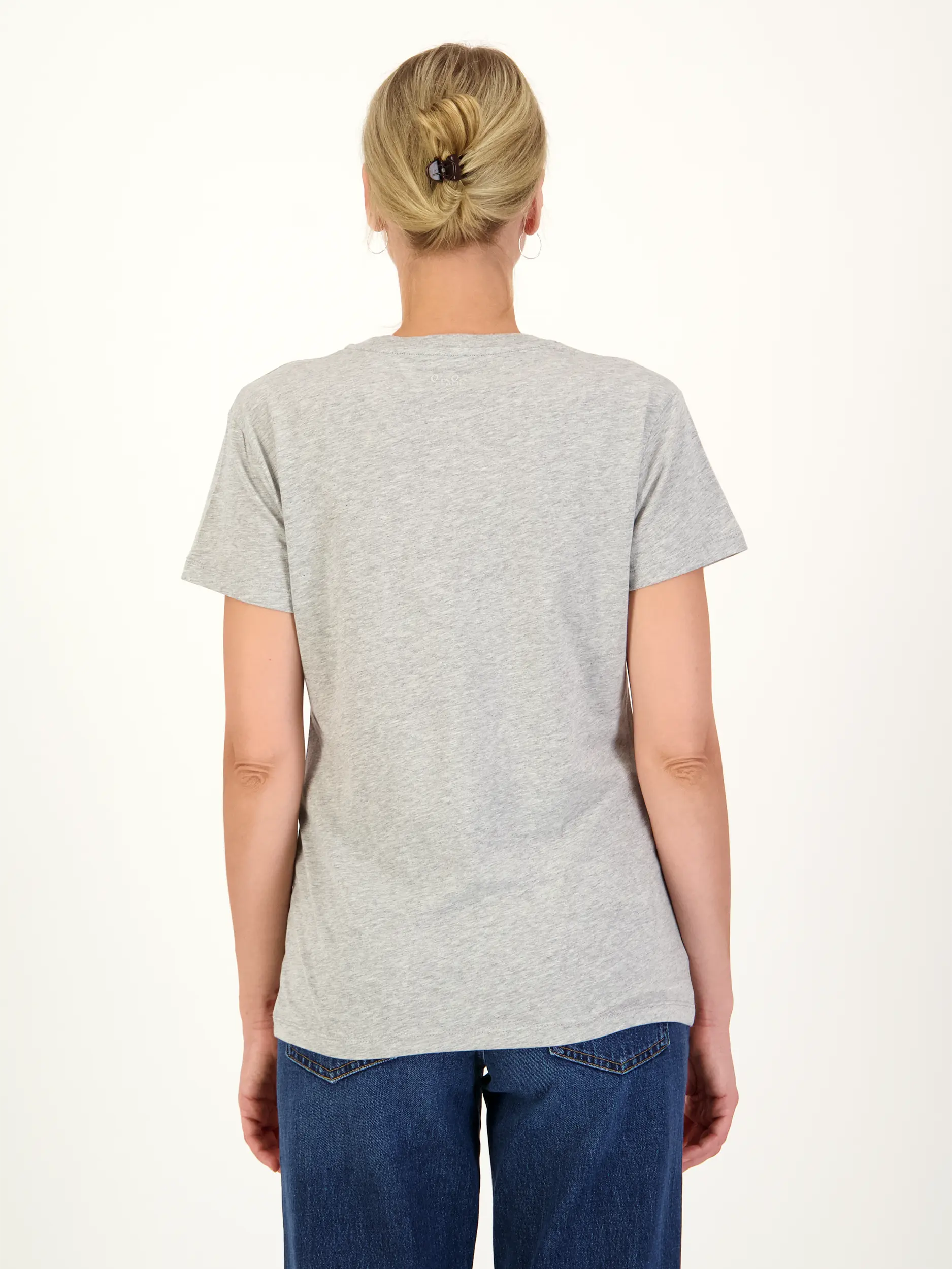 T-Shirt 'Lala' - Artikel Rückseite getragen von einem Modell - Farbe: Grau