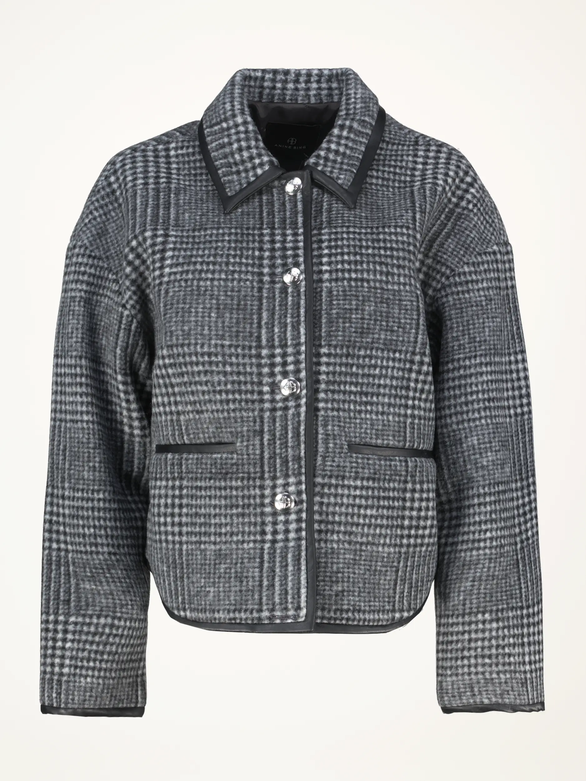 Karierte Wolljacke - Artikelansicht - Farbe: Grau Karierte Wolljacke - Artikelansicht - Farbe: Grau