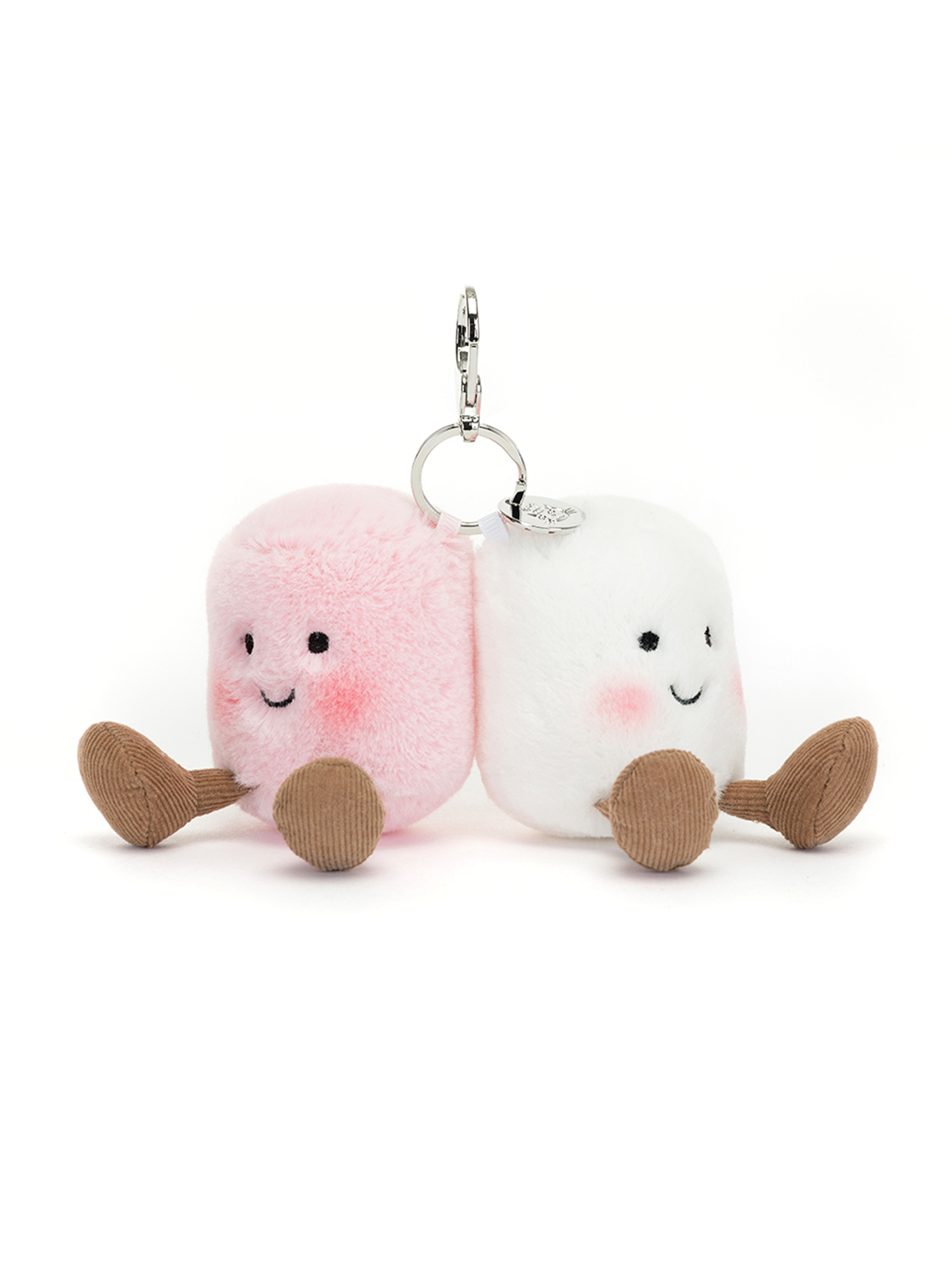Jellycat-Anhänger 'Amuseables Pair of Marshmallows Bag Charm' - Artikel Vorderseite - Farbe: Rosa&Pink