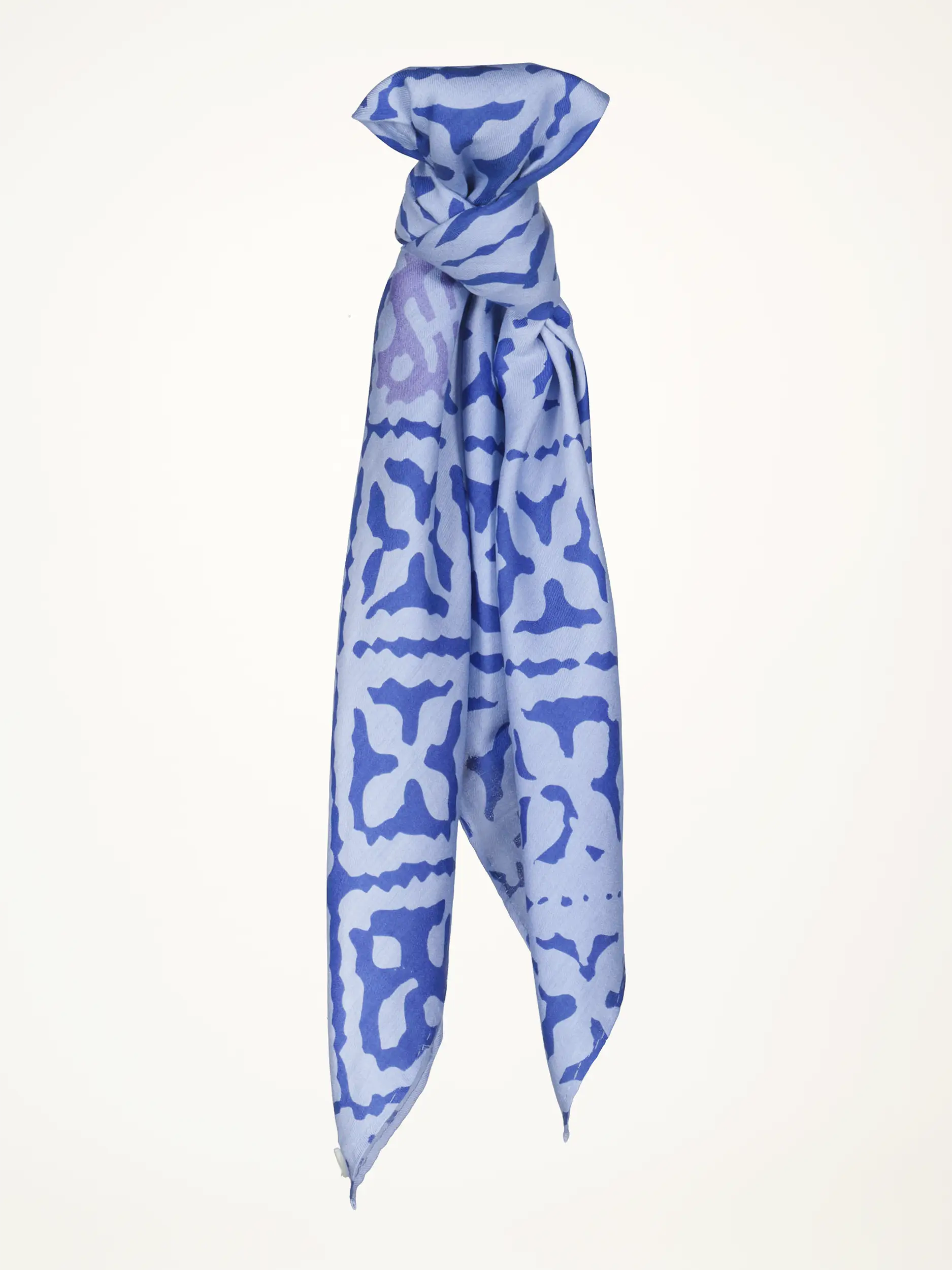 Gemustertes Tuch 'Eyes of Marrakesh' aus Seide - Artikelansicht - Farbe: Blau