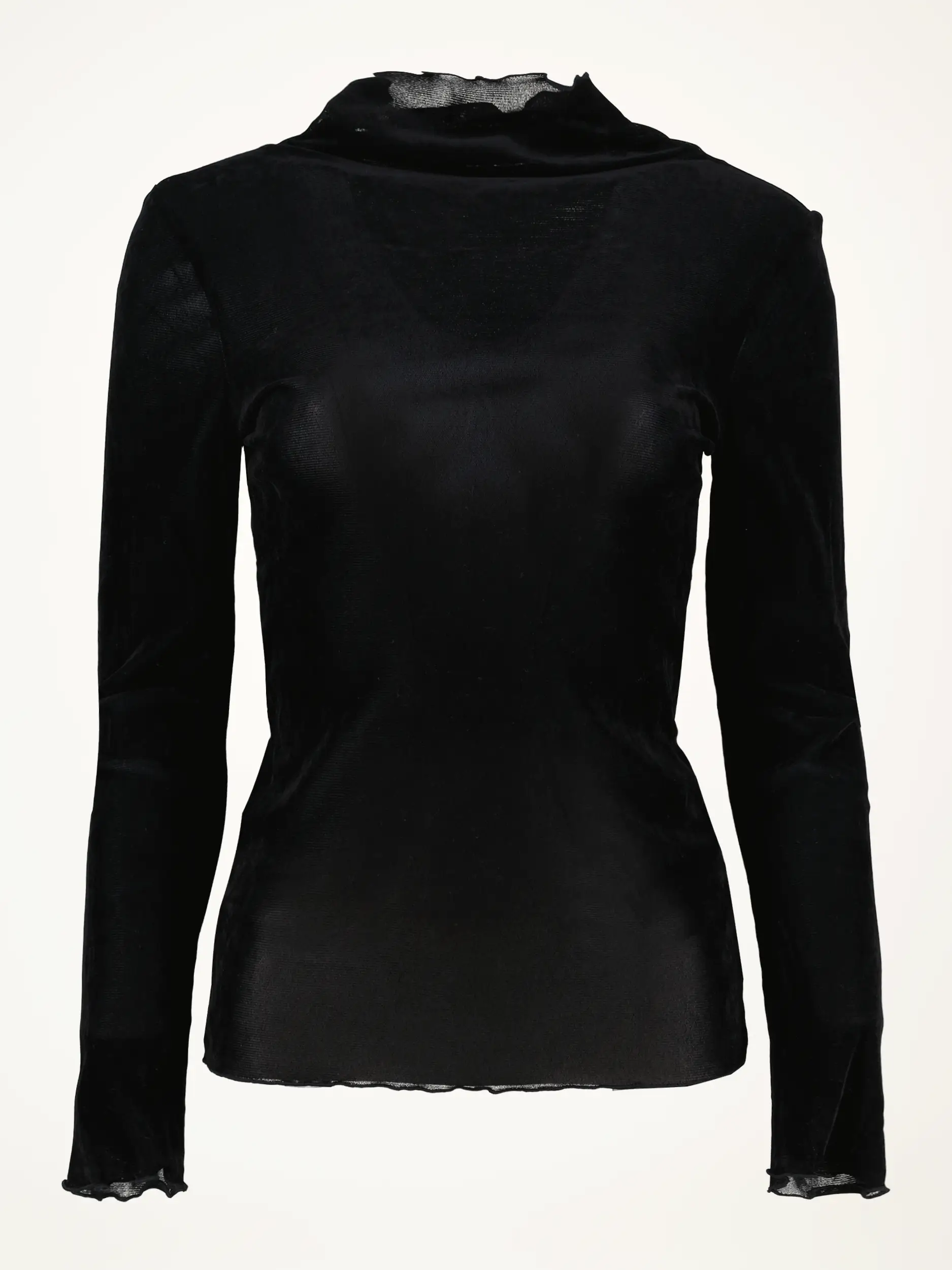 Langarmshirt aus Samt - Artikelansicht - Farbe: Schwarz Langarmshirt aus Samt - Artikelansicht - Farbe: Schwarz