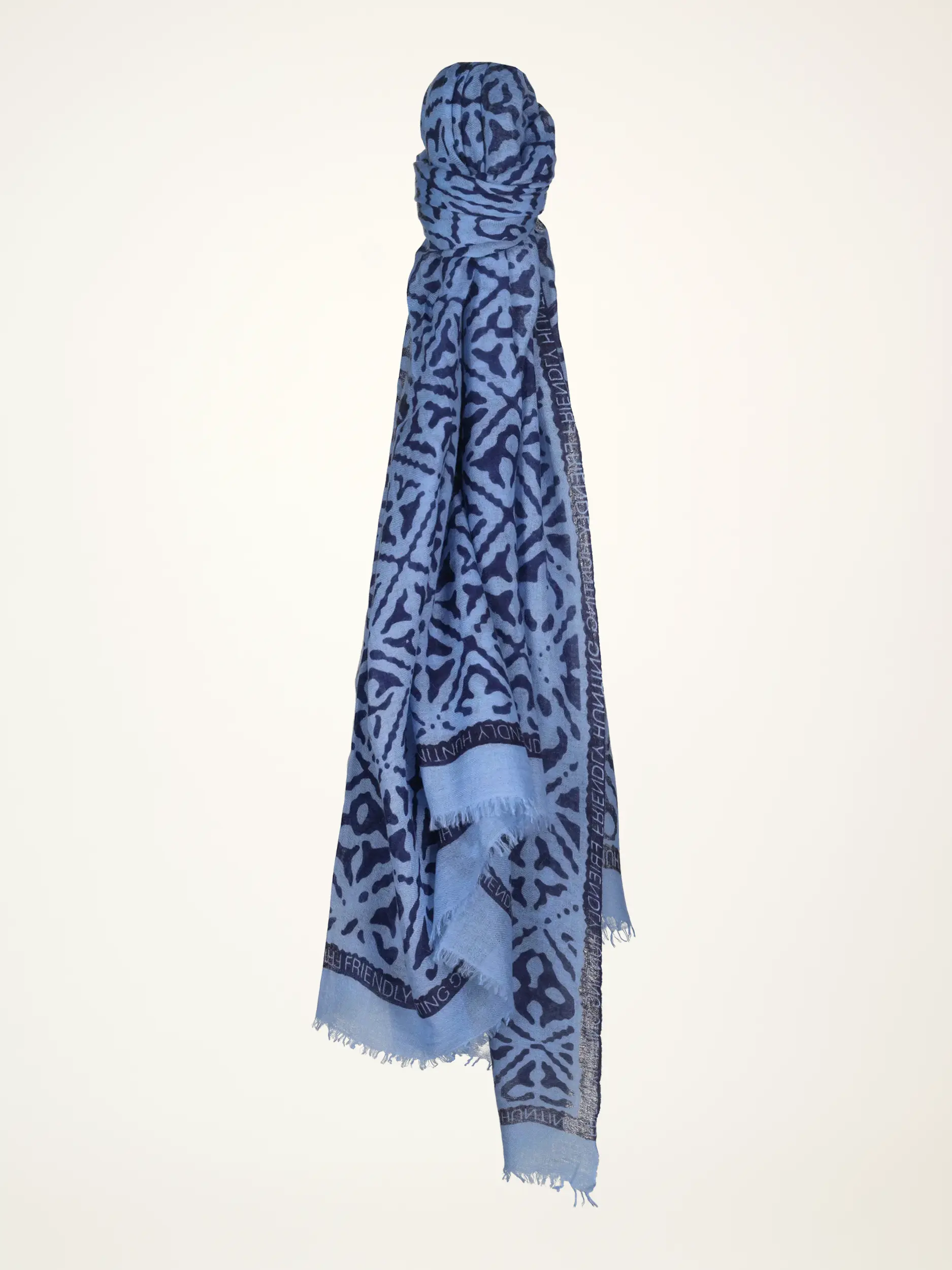 Gemusterter Schal 'Eyes of Marrakesh' aus Kaschmir - Artikelansicht - Farbe: Blau