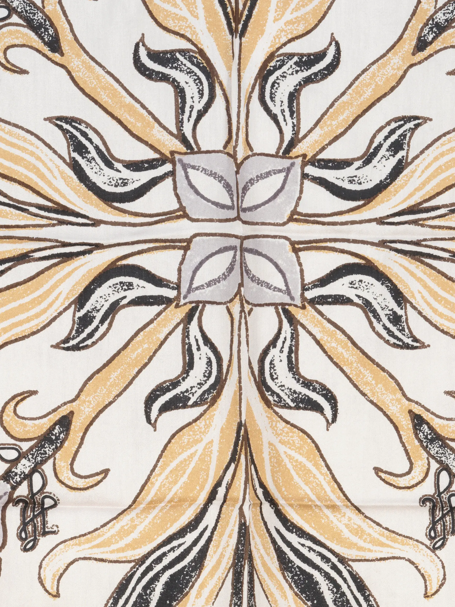 Gemustertes Tuch 'Silktwill Midi 70 Iris Noble' aus Seide - Artikel weitere Detailansicht 1 - Farbe: Creme