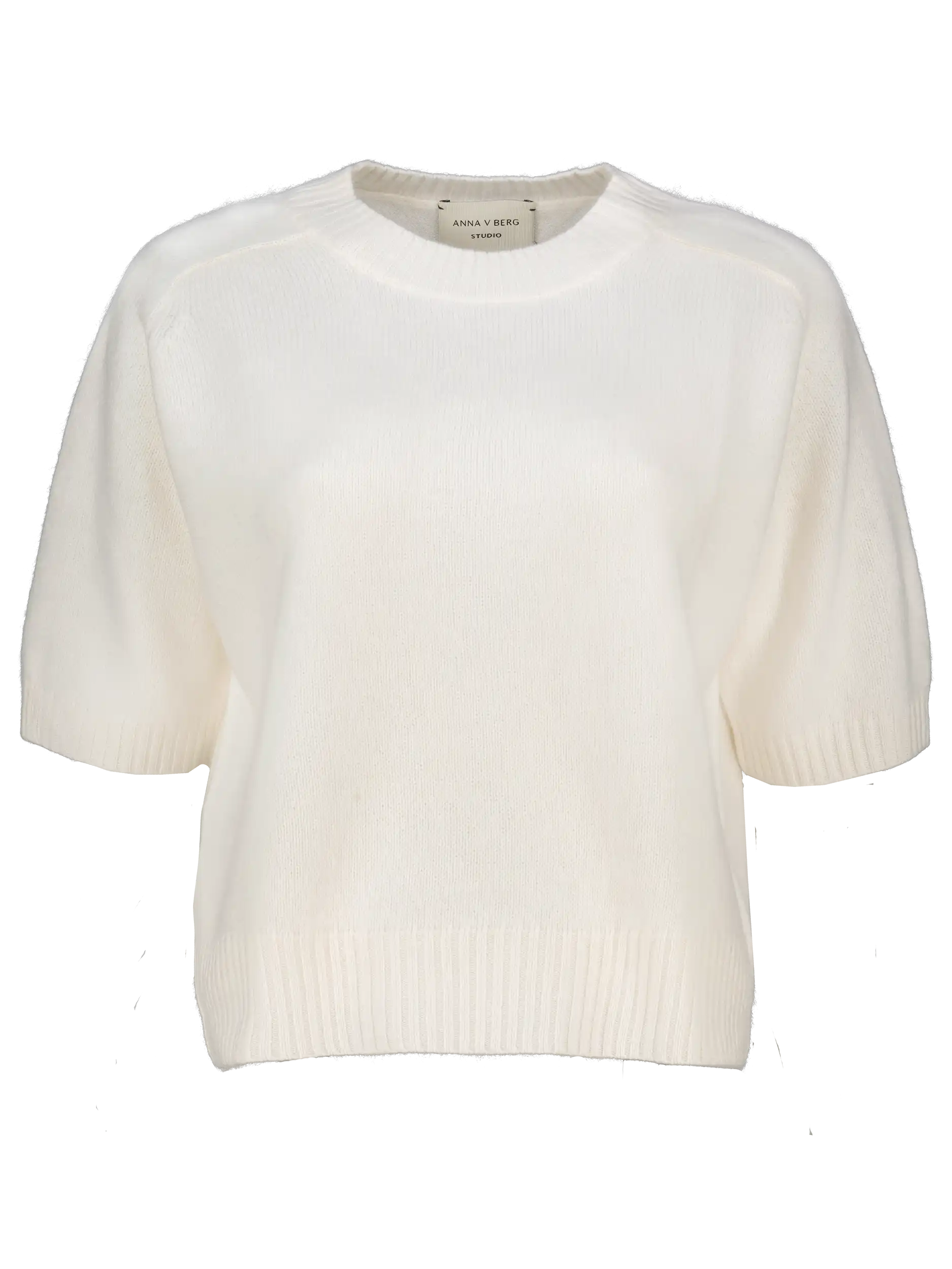 Pullover kurzarm 'Anita' aus Kaschmir-Mix - Artikel Vorderseite - Farbe: Creme
