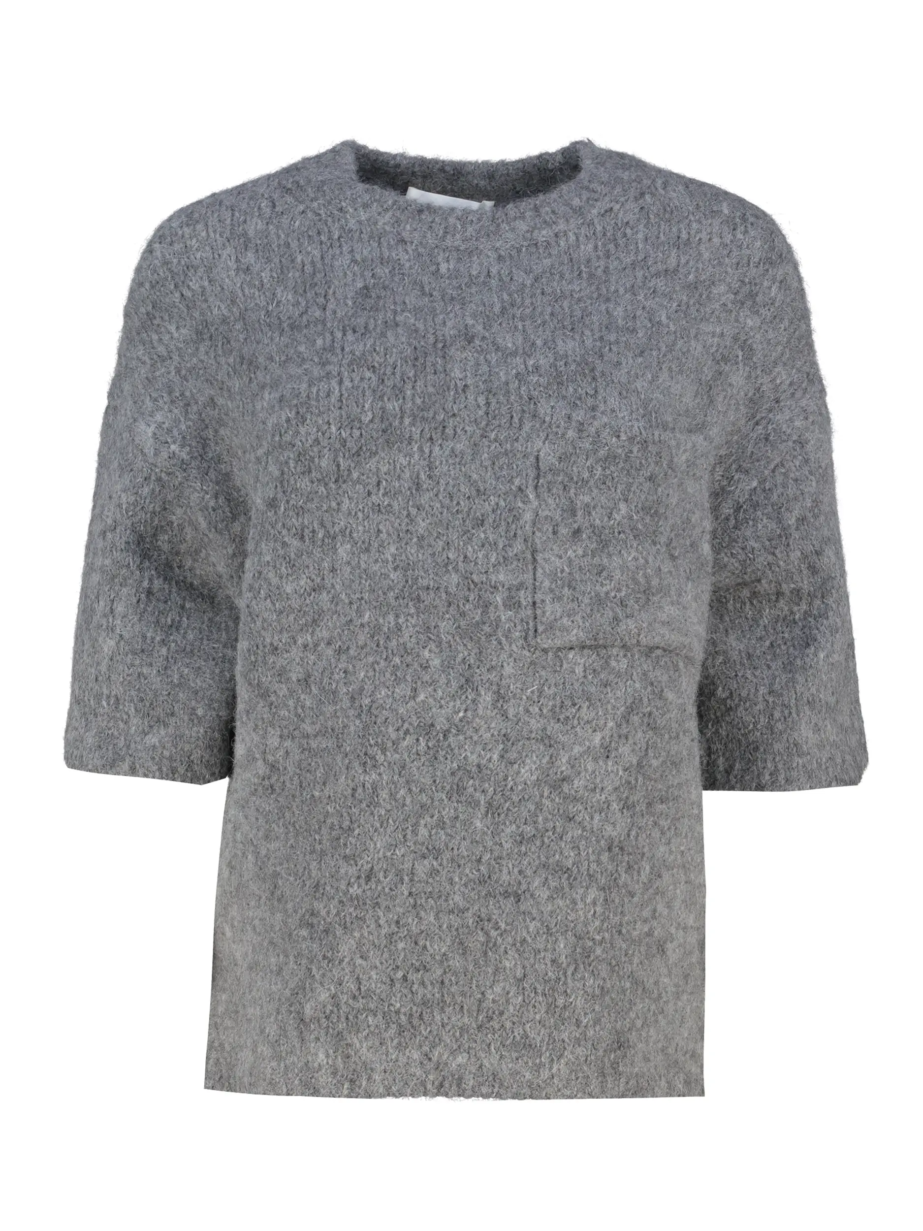 Pullover aus Alpaka 3/4 Arm - Artikel Vorderseite - Farbe: Grau