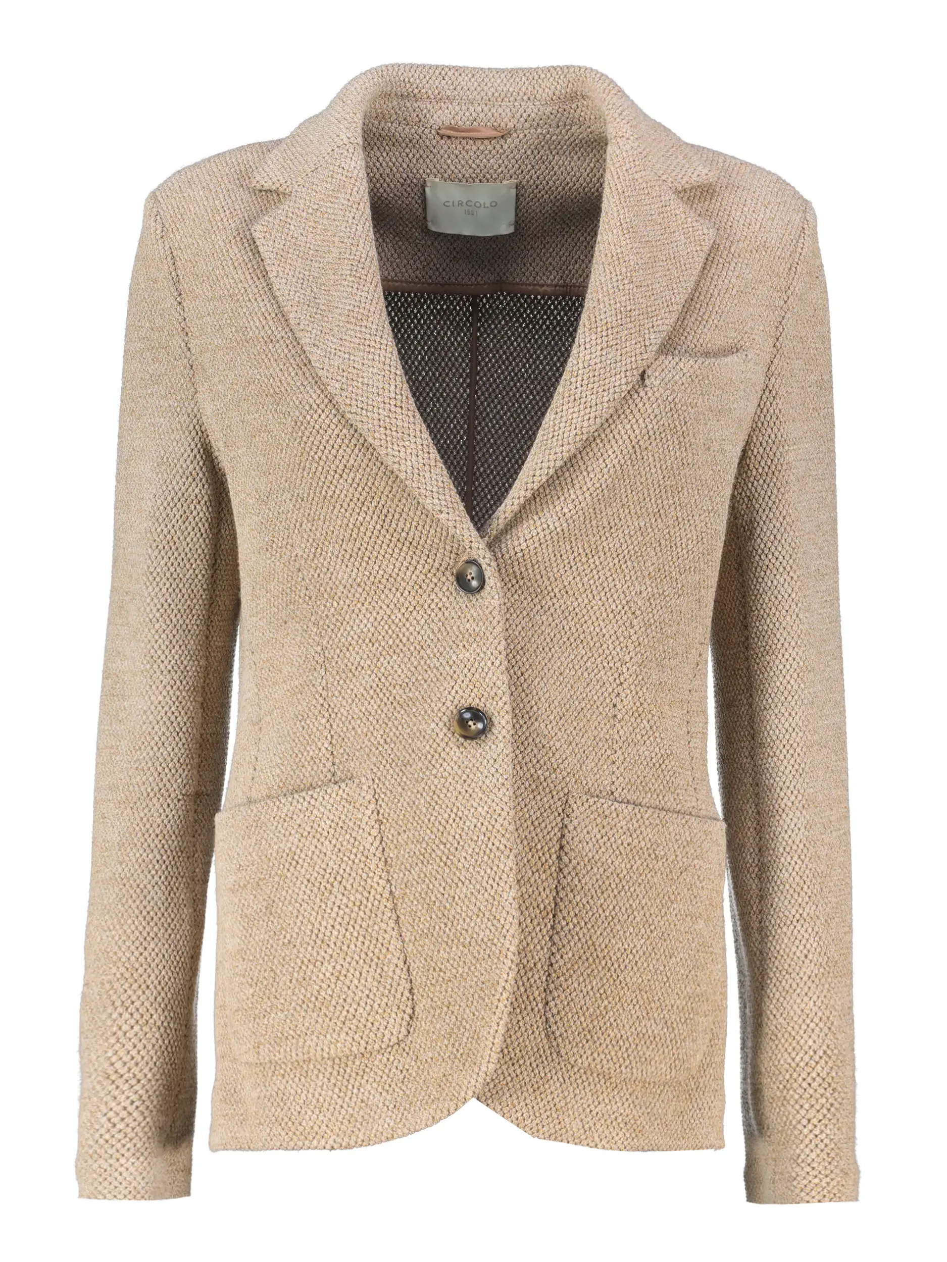 Strukturierter Blazer aus Schurwolle - Artikel Vorderseite - Farbe: Braun