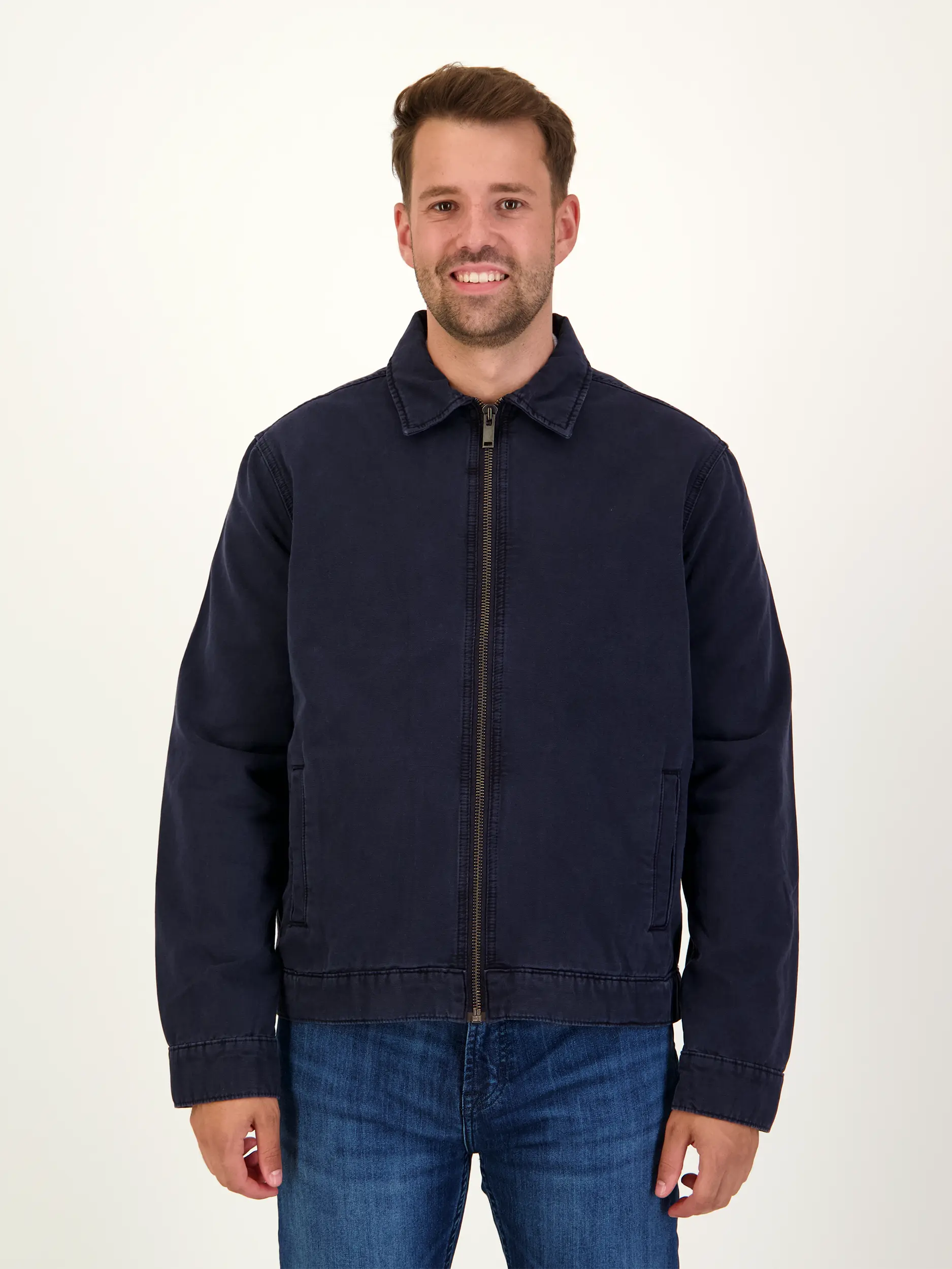 Overshirt - Artikel Vorderseite getragen von einem Modell - Farbe: Blau