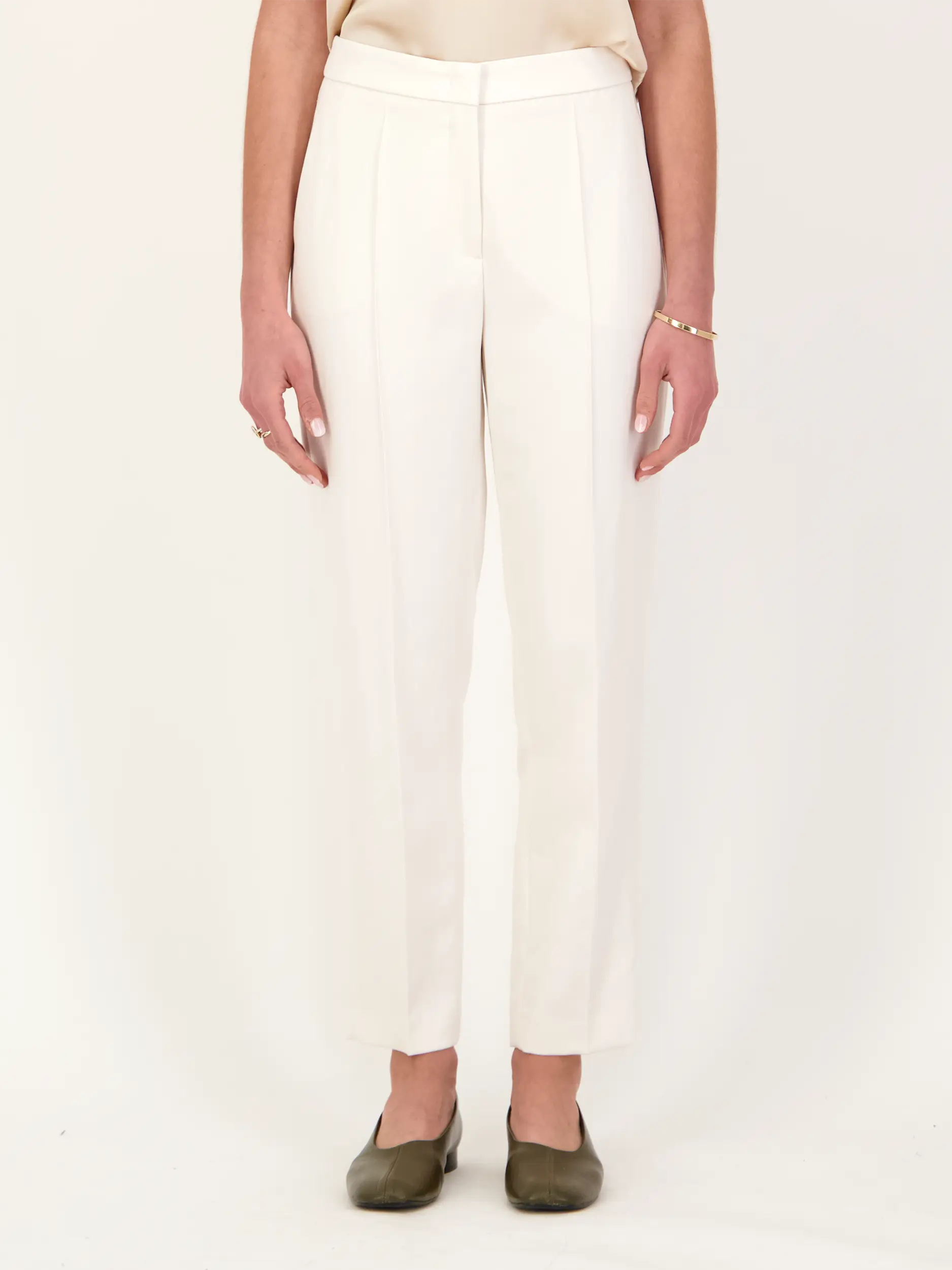 Hose  - Artikel Vorderseite getragen von einem Modell - Farbe: Creme