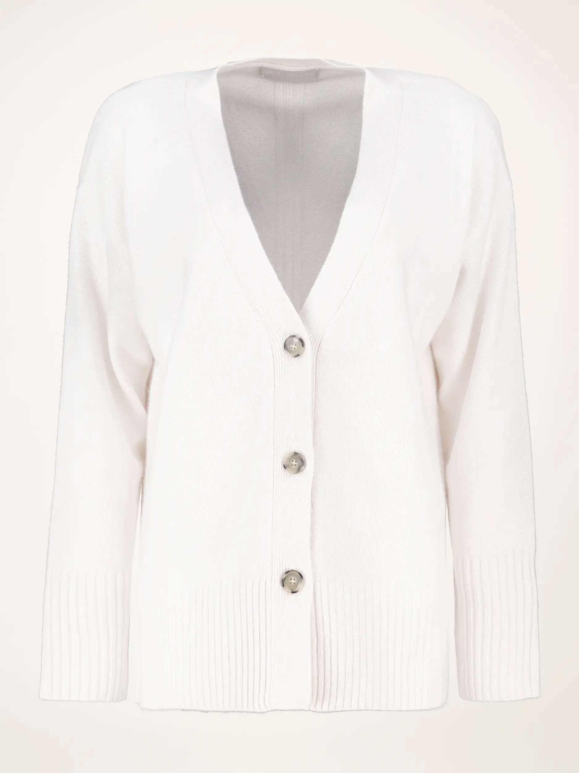 Strickjacke aus Kaschmir-Mix langarm - Artikelansicht - Farbe: Creme