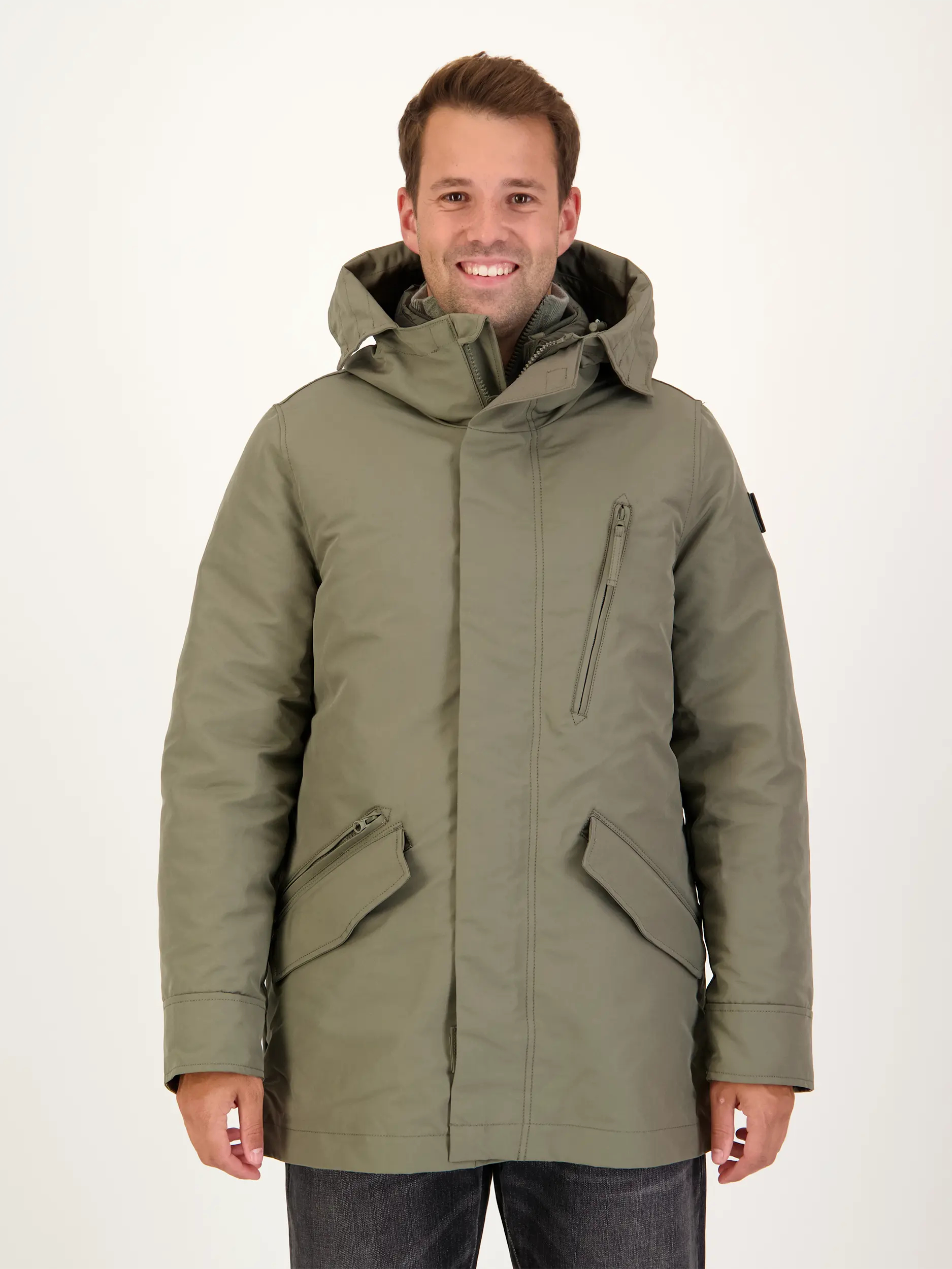 Wasserabweisende 3-in-1-Jacke 'Galena' - Artikel Vorderseite getragen von einem Modell - Farbe: Grün