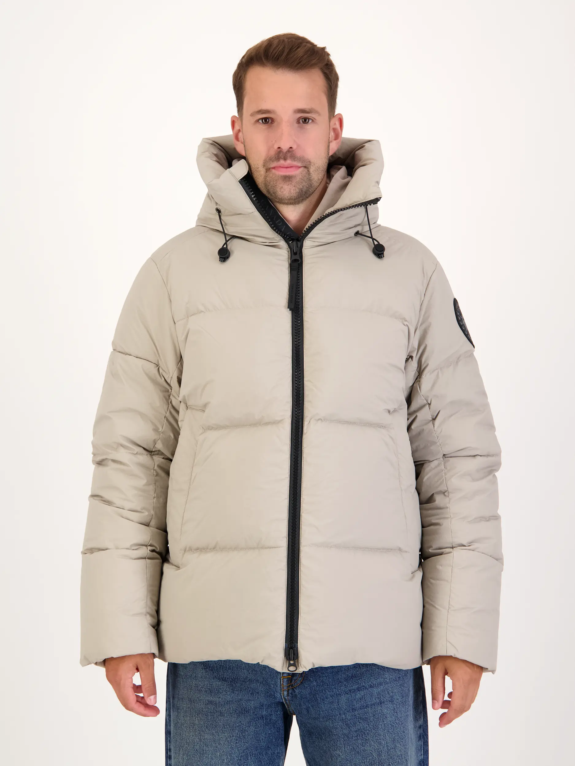 Daunenjacke 'Croftonpuffer' - Artikel Vorderseite getragen von einem Modell - Farbe: Braun