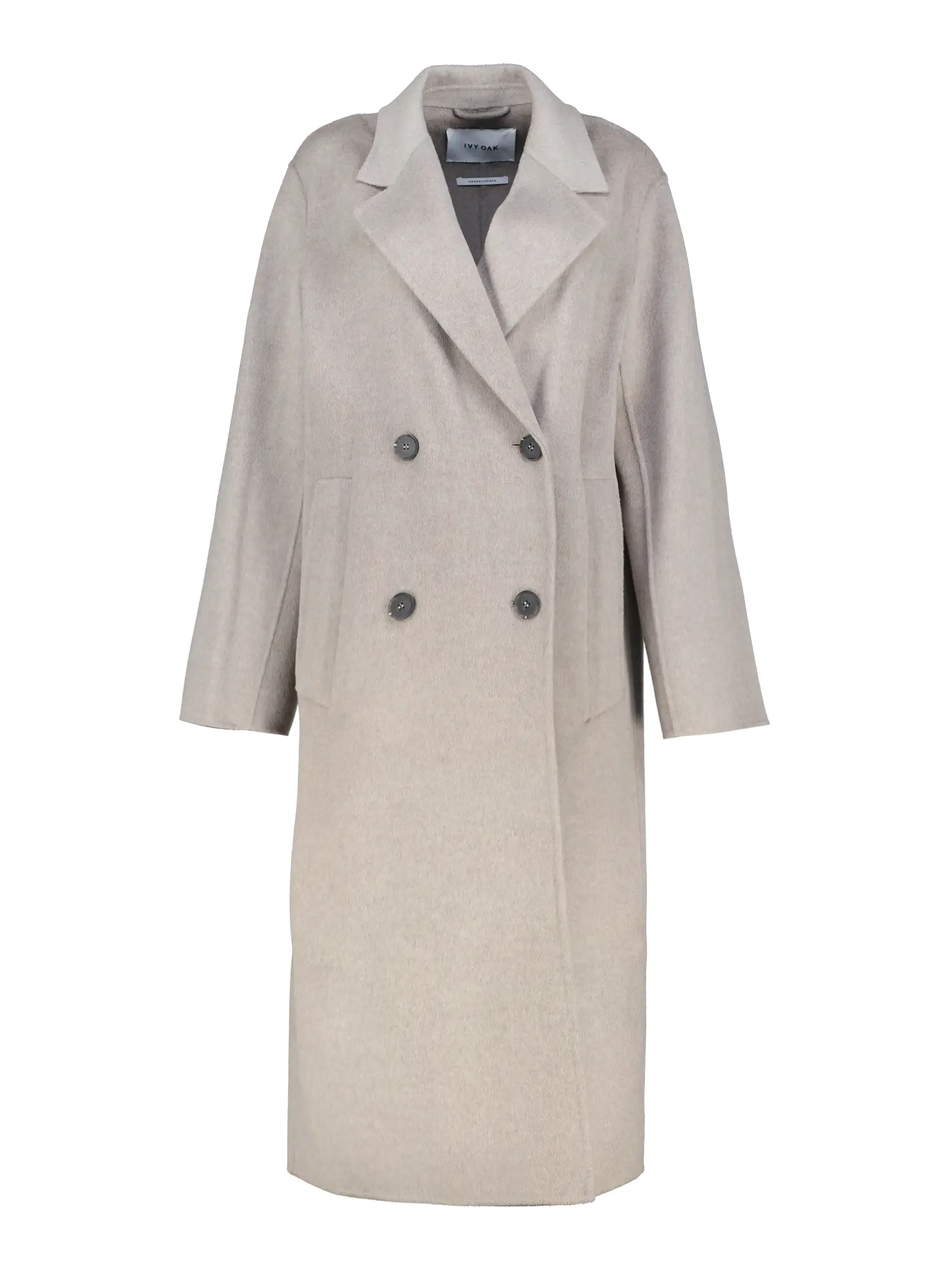 Gestreifter Wollmantel - Artikel Vorderseite - Farbe: Beige