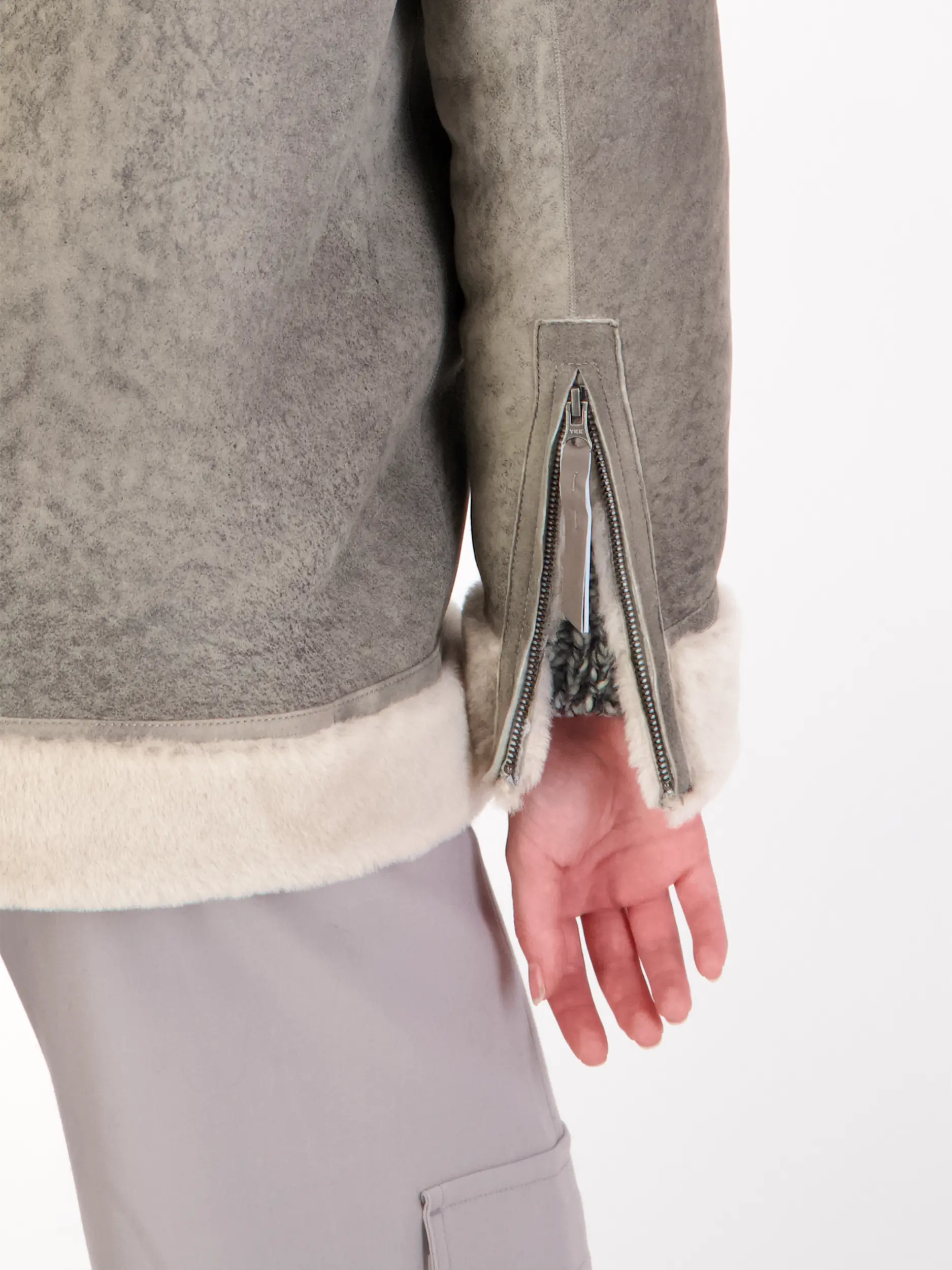 Lammfelljacke 'Rider' - Artikel weitere Detailansicht 1 - Farbe: Grau