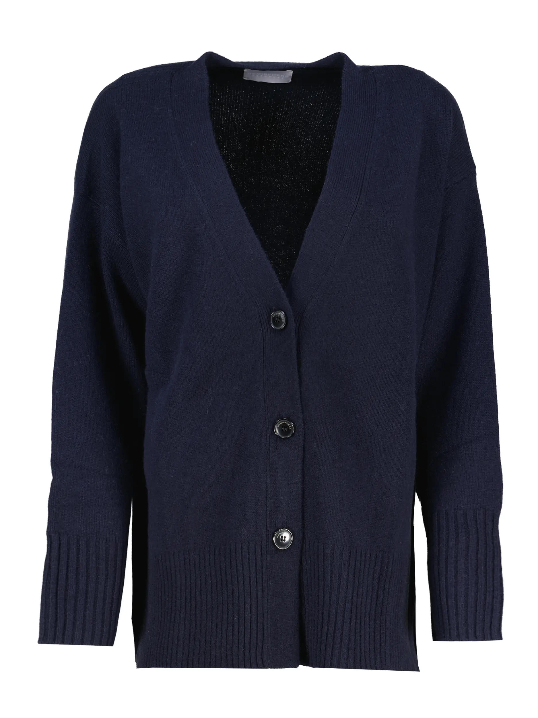 Strickjacke aus Kaschmir-Mix langarm - Artikel Vorderseite - Farbe: Blau