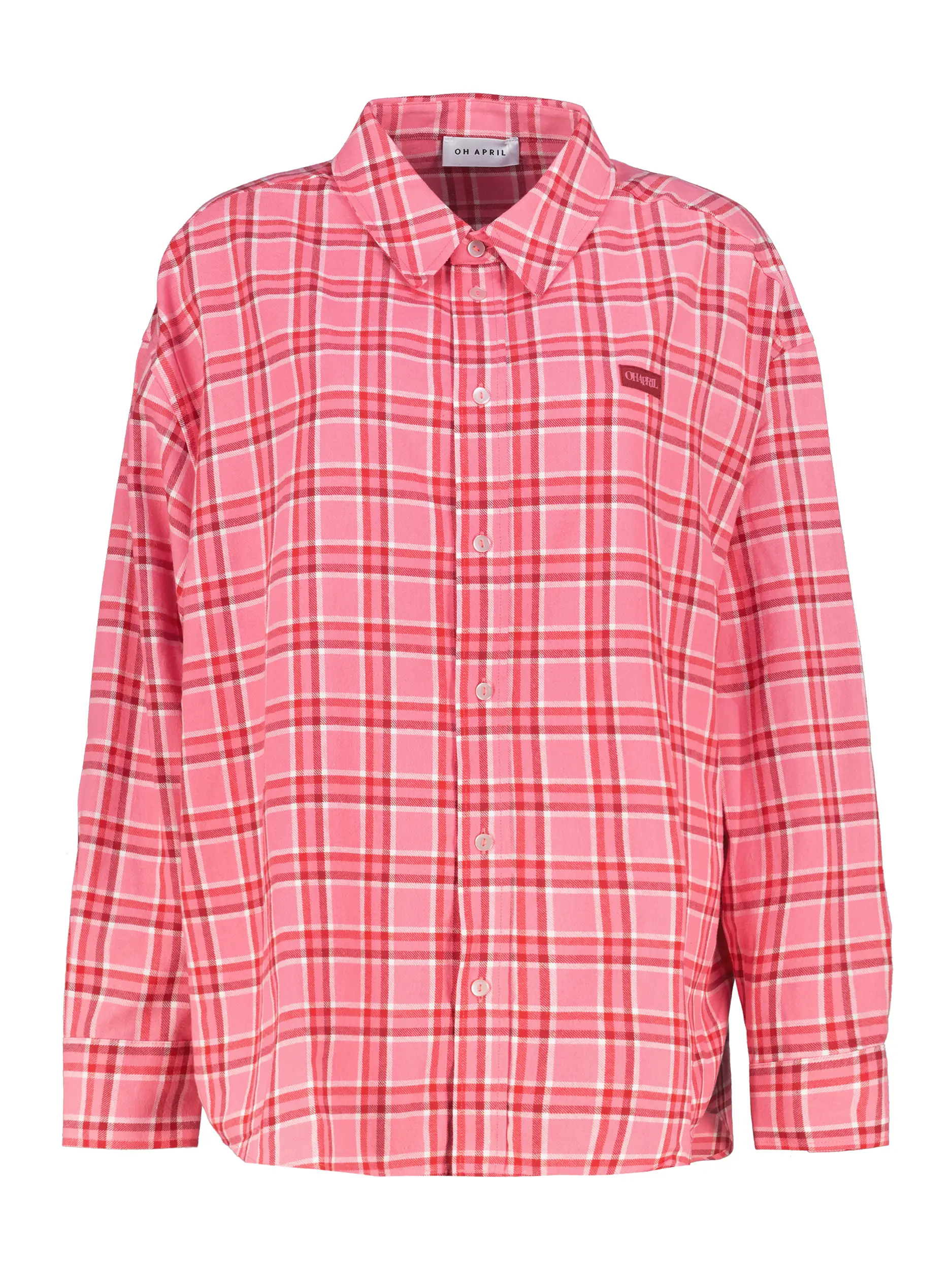 Karierte Hemdbluse 'Vivian' - Artikel Vorderseite - Farbe: Rosa&Pink