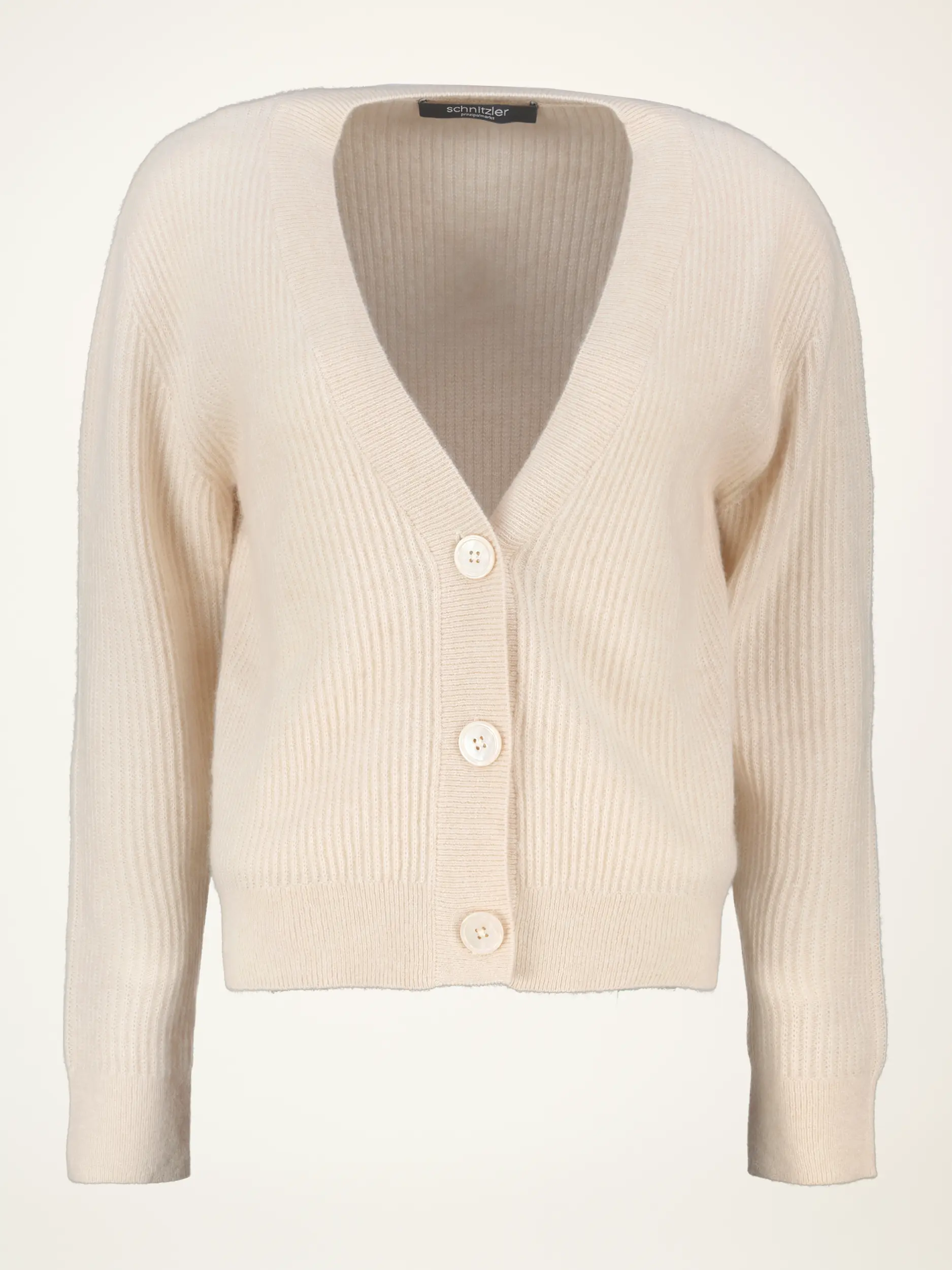 Strickjacke aus Kaschmir-Mix langarm - Artikelansicht - Farbe: Beige