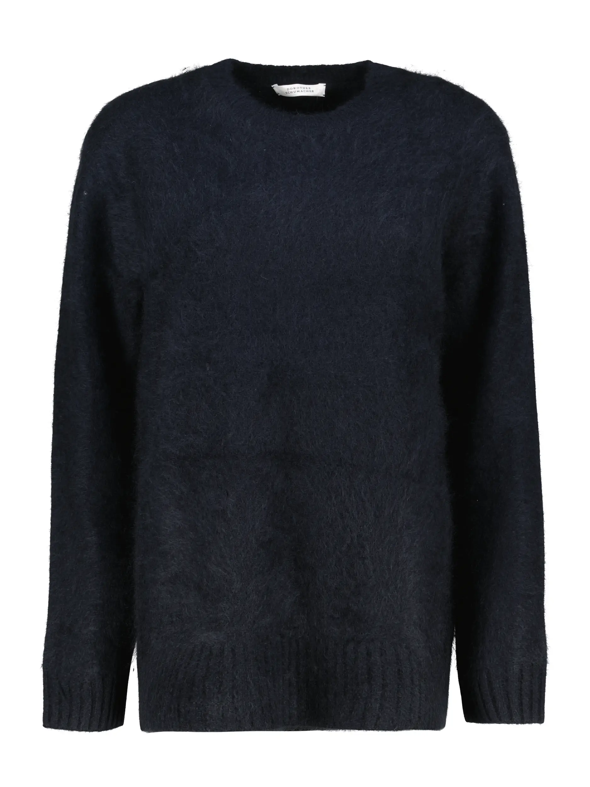 Pullover 'Fluffy Statements' aus Wolle langarm - Artikel Vorderseite - Farbe: Schwarz
