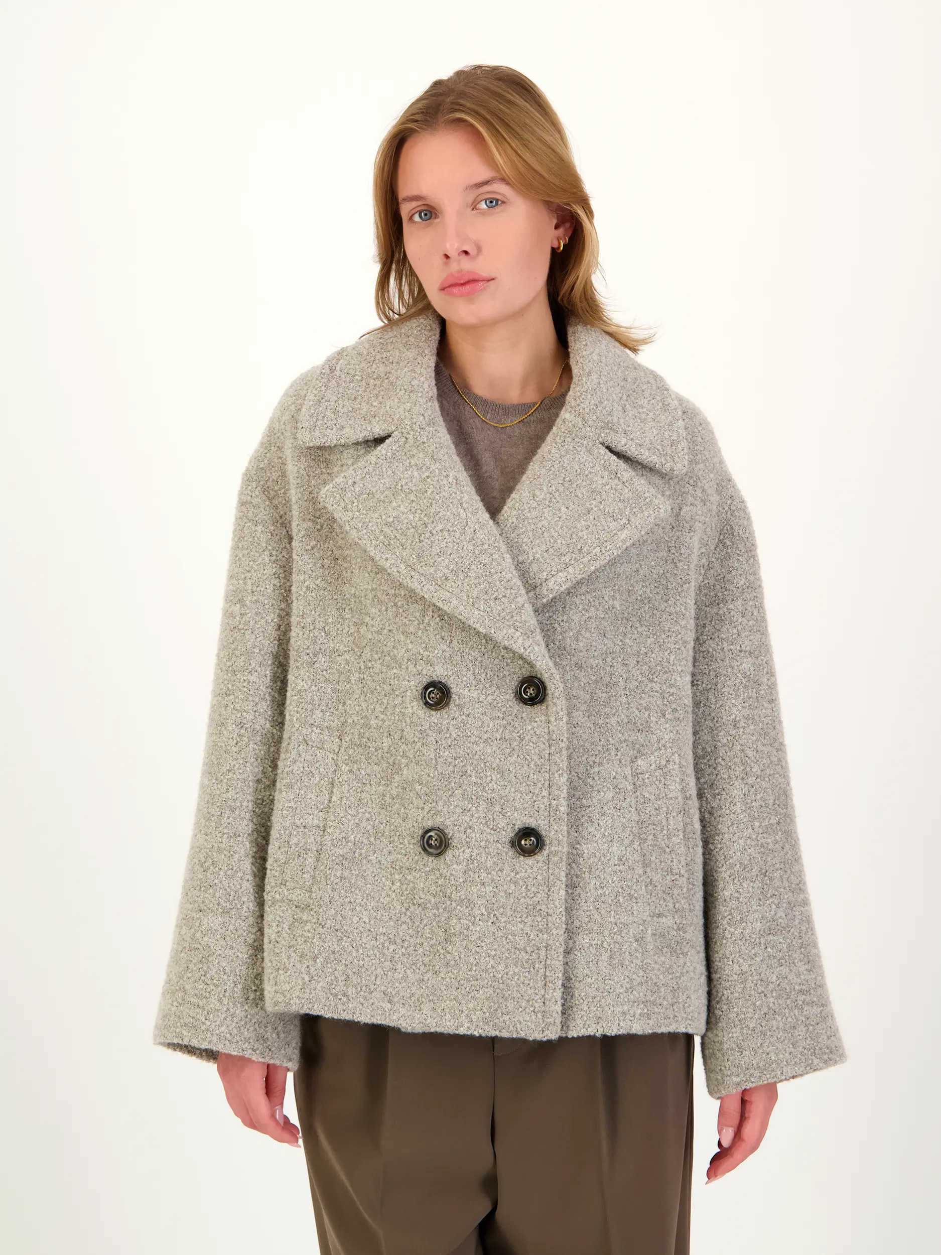 Cabanjacke - Artikel Vorderseite getragen von einem Modell - Farbe: Beige