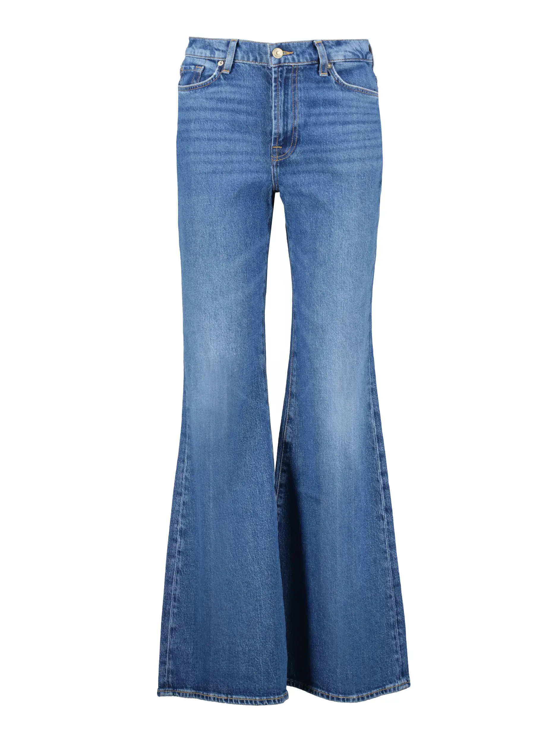 High Rise Flared Leg Jeans 'Retro Flare' - Artikel Vorderseite - Farbe: Blau