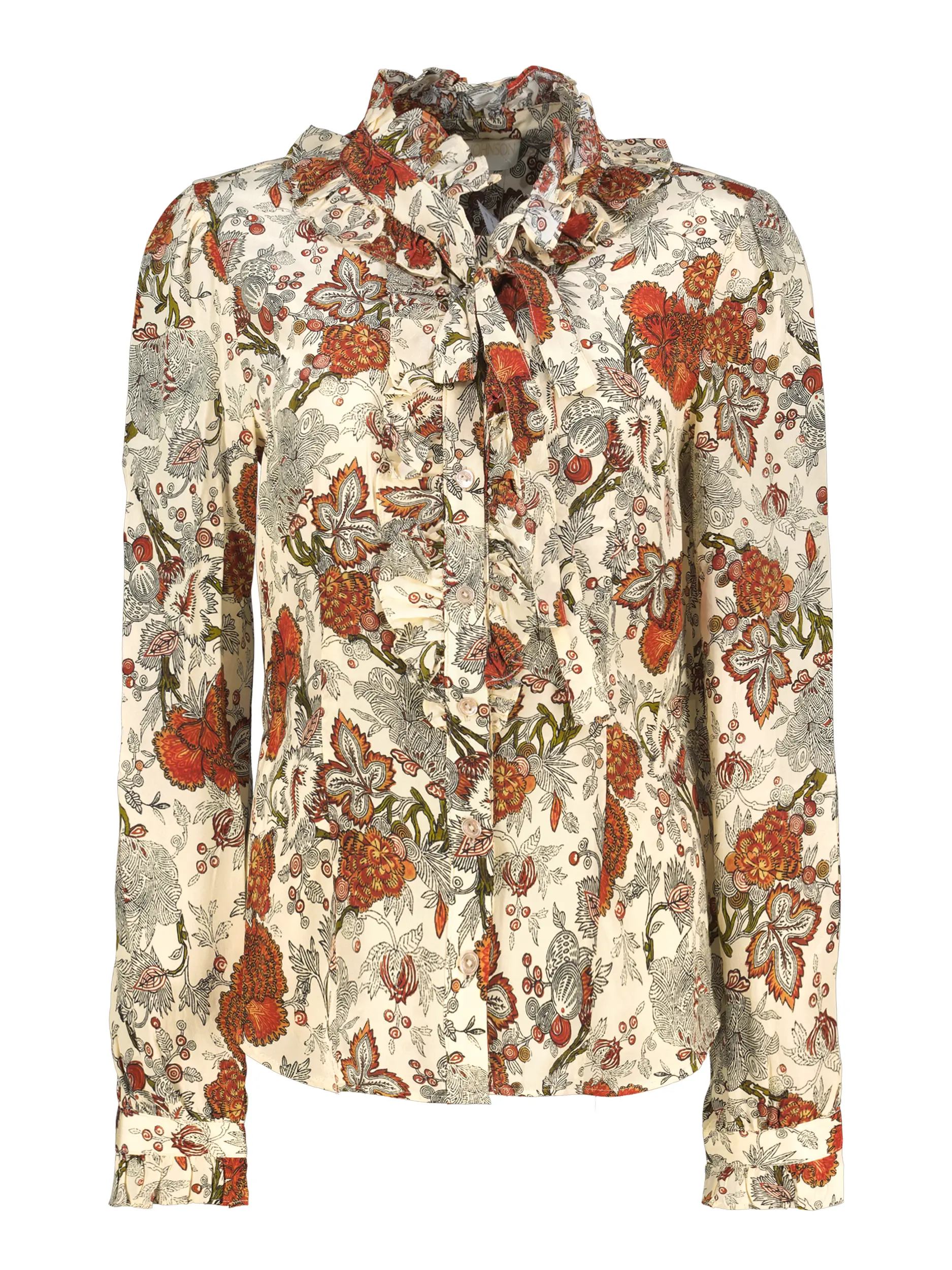 Bluse 'Catroux' aus Seide langarm - Artikel Vorderseite - Farbe: Creme