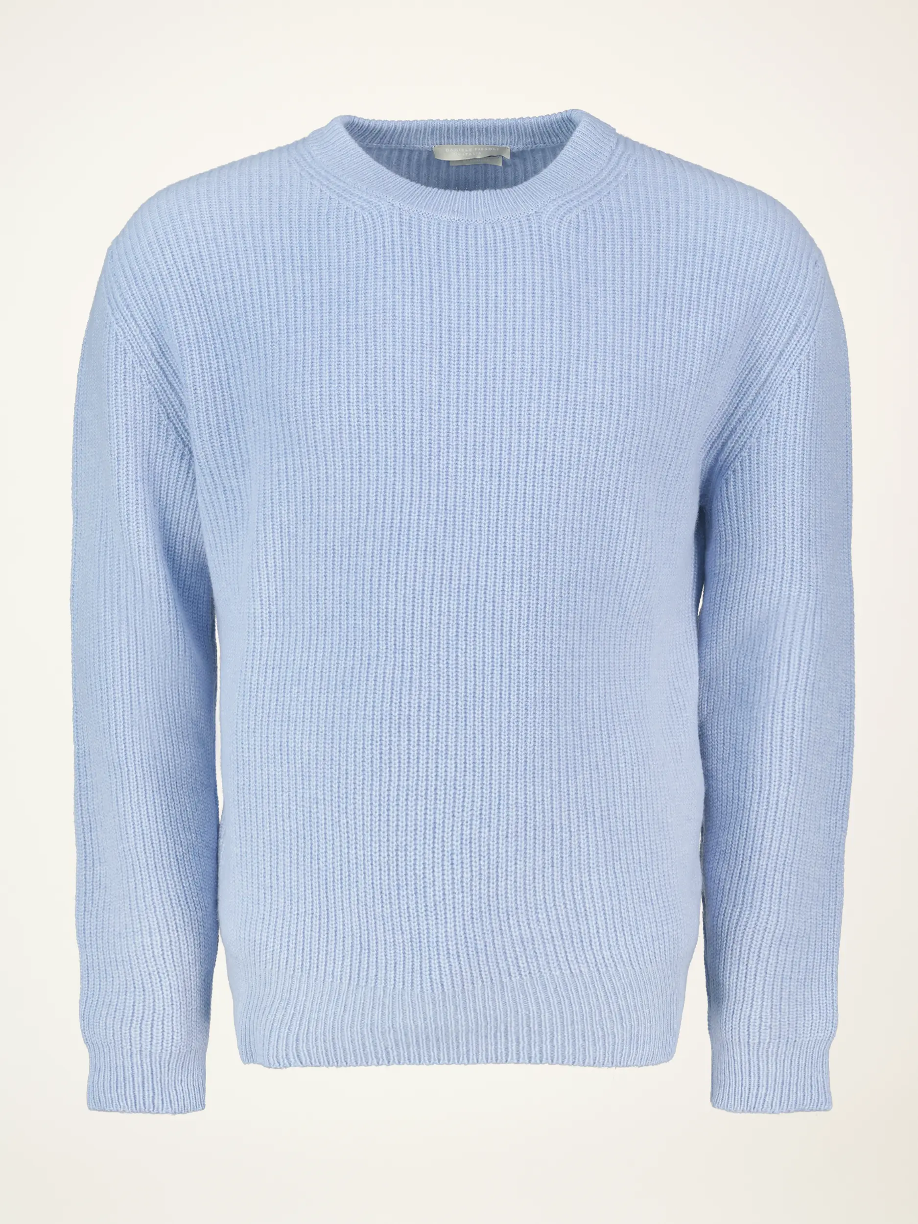 Rippstrickpullover aus Kaschmir langarm - Artikelansicht - Farbe: Blau