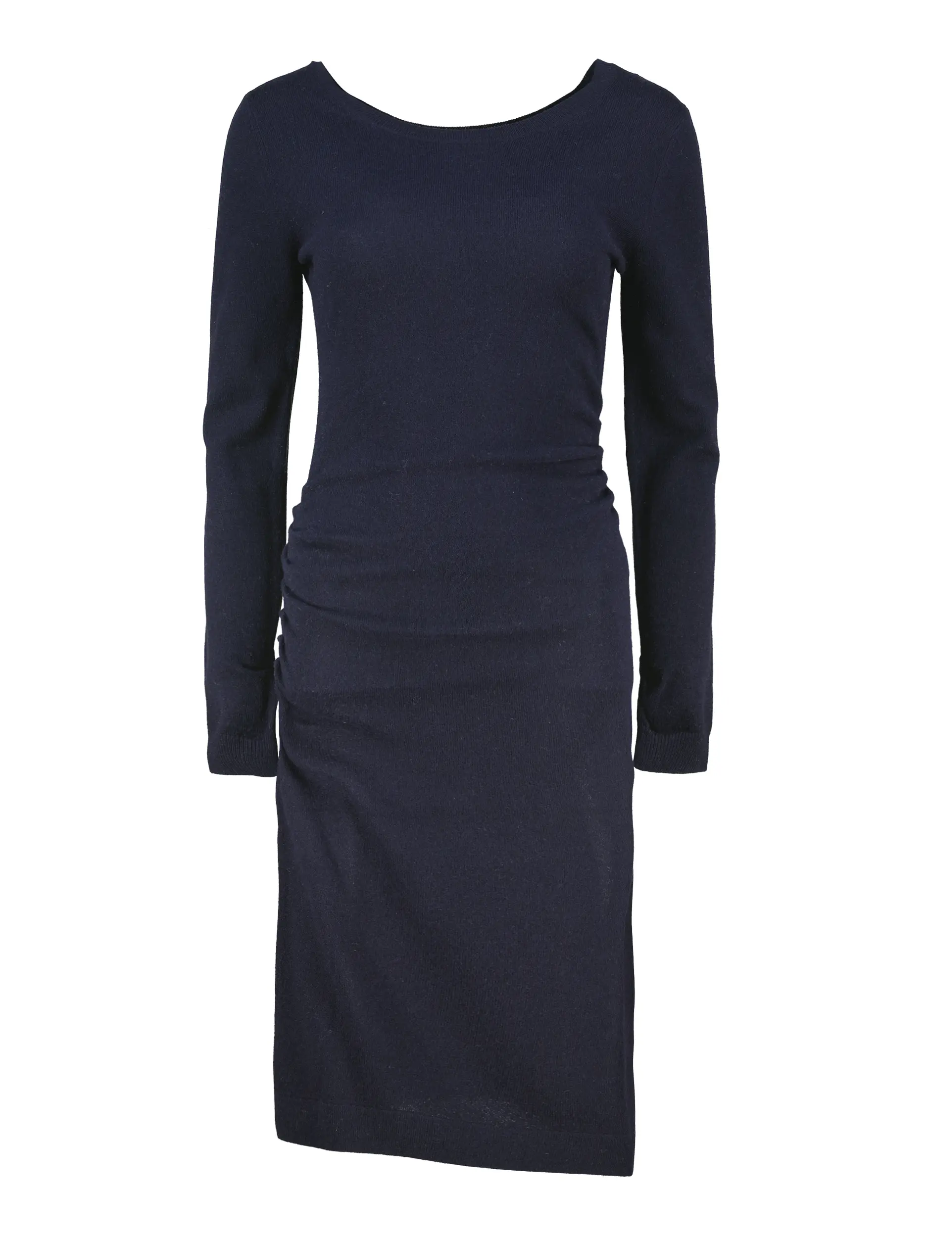 Midi Strickkleid aus Kaschmir-Mix langarm - Artikel Vorderseite - Farbe: Blau