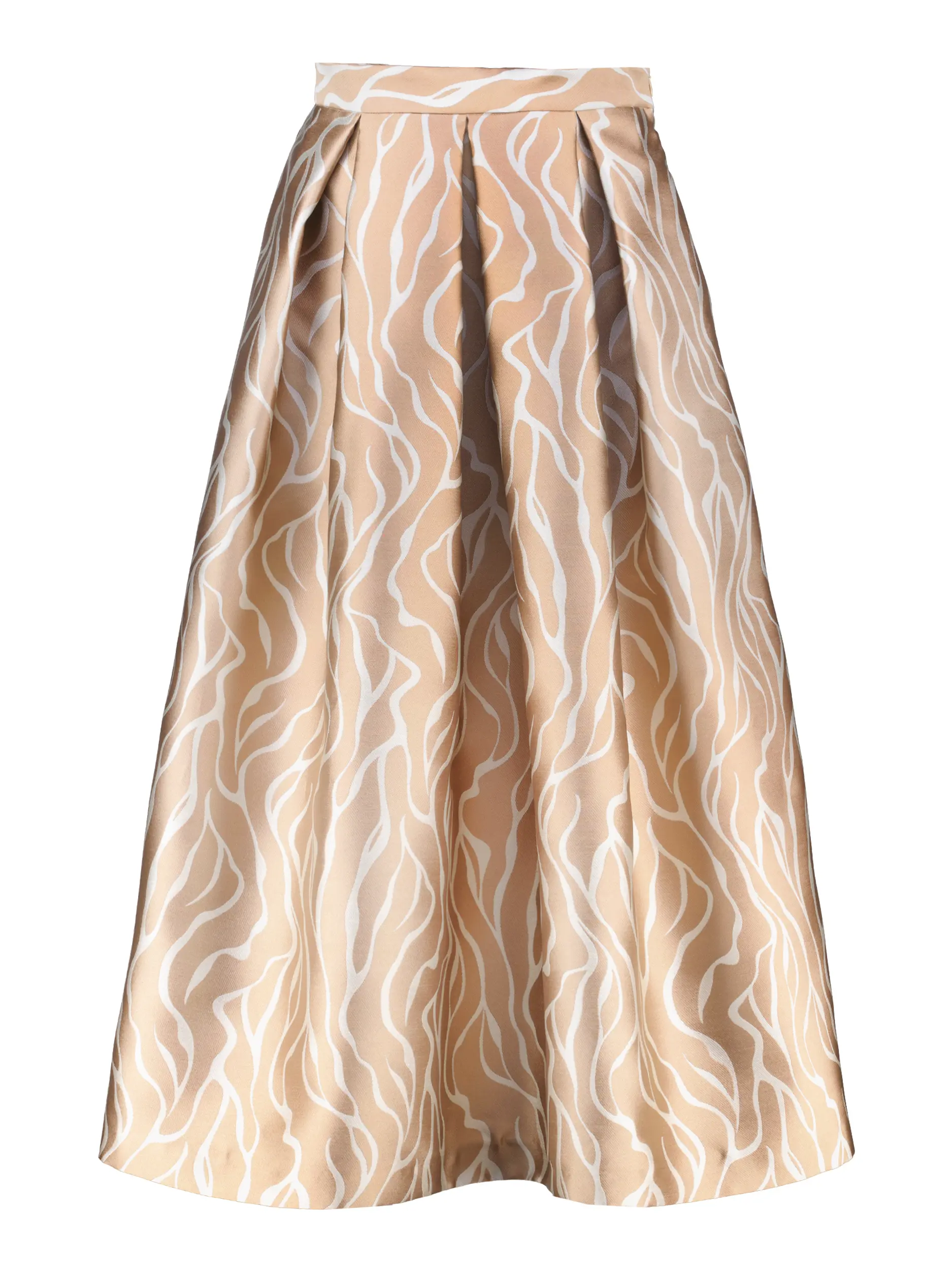 Gemusterter Midirock 'Luna Streaks' - Artikel Vorderseite - Farbe: Beige