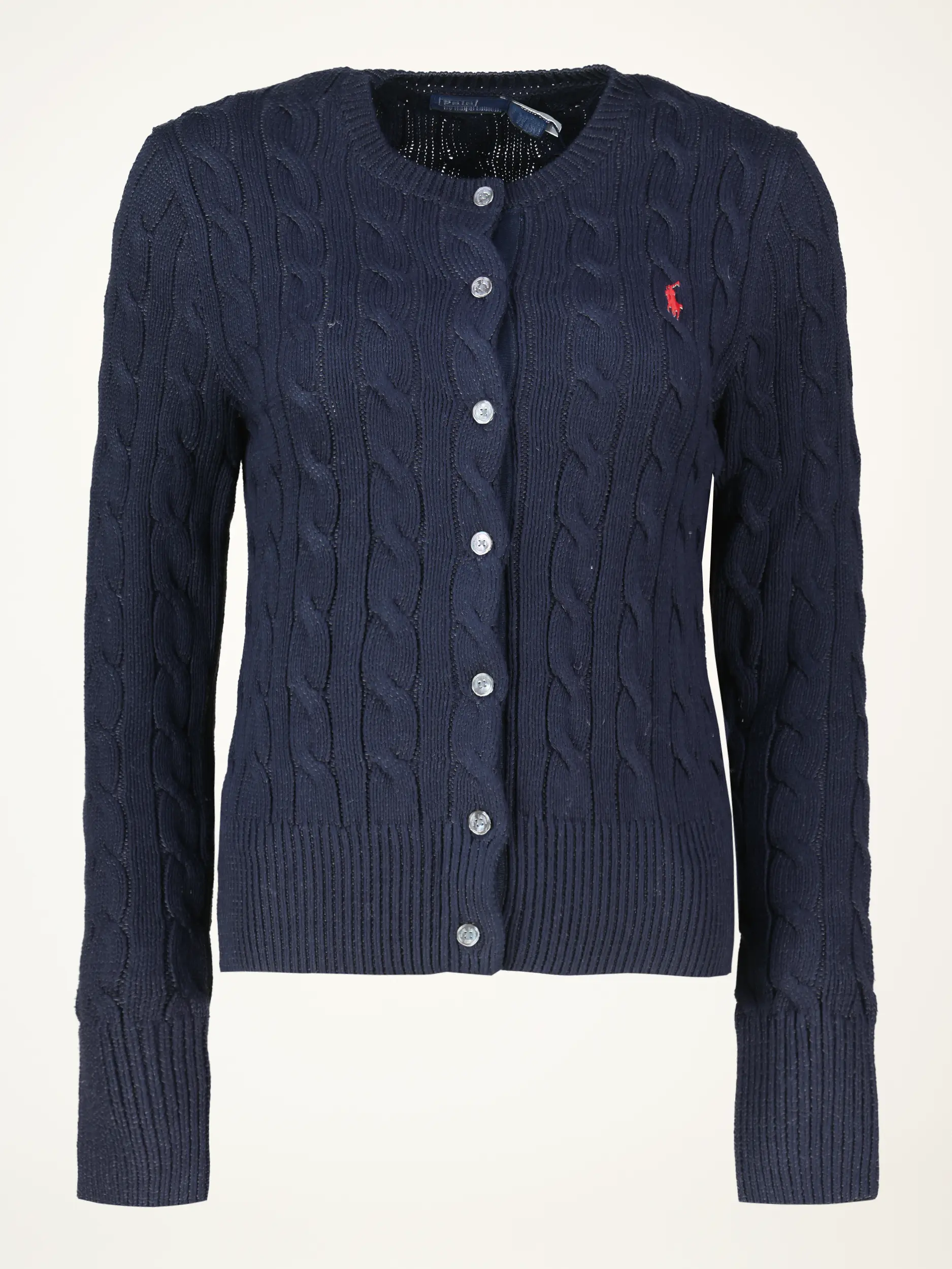 Strickjacke mit Zopfmuster  - Artikelansicht - Farbe: Blau
