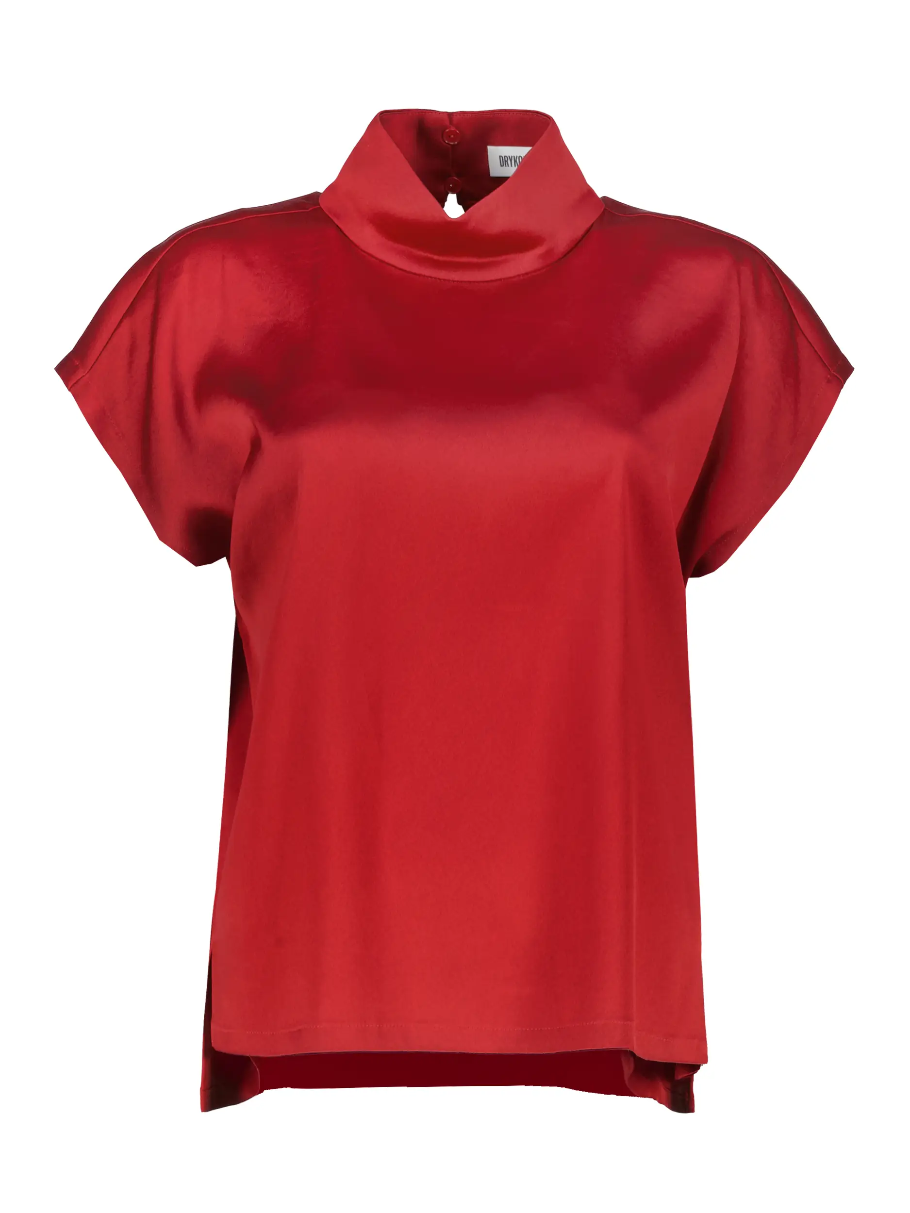 Satinbluse 'Alaria' kurzarm - Artikel Vorderseite - Farbe: Rot