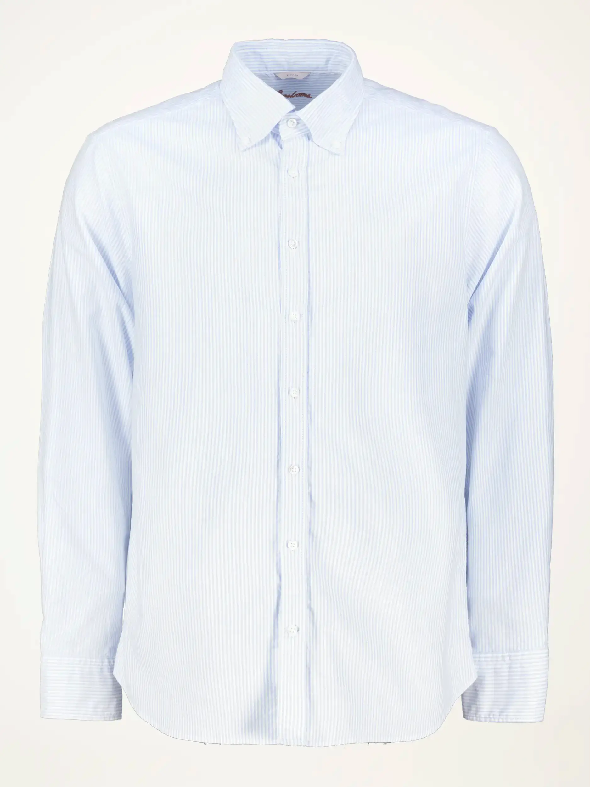 Gestreiftes Hemd mit Button-Down-Kragen langarm - Artikelansicht - Farbe: Blau